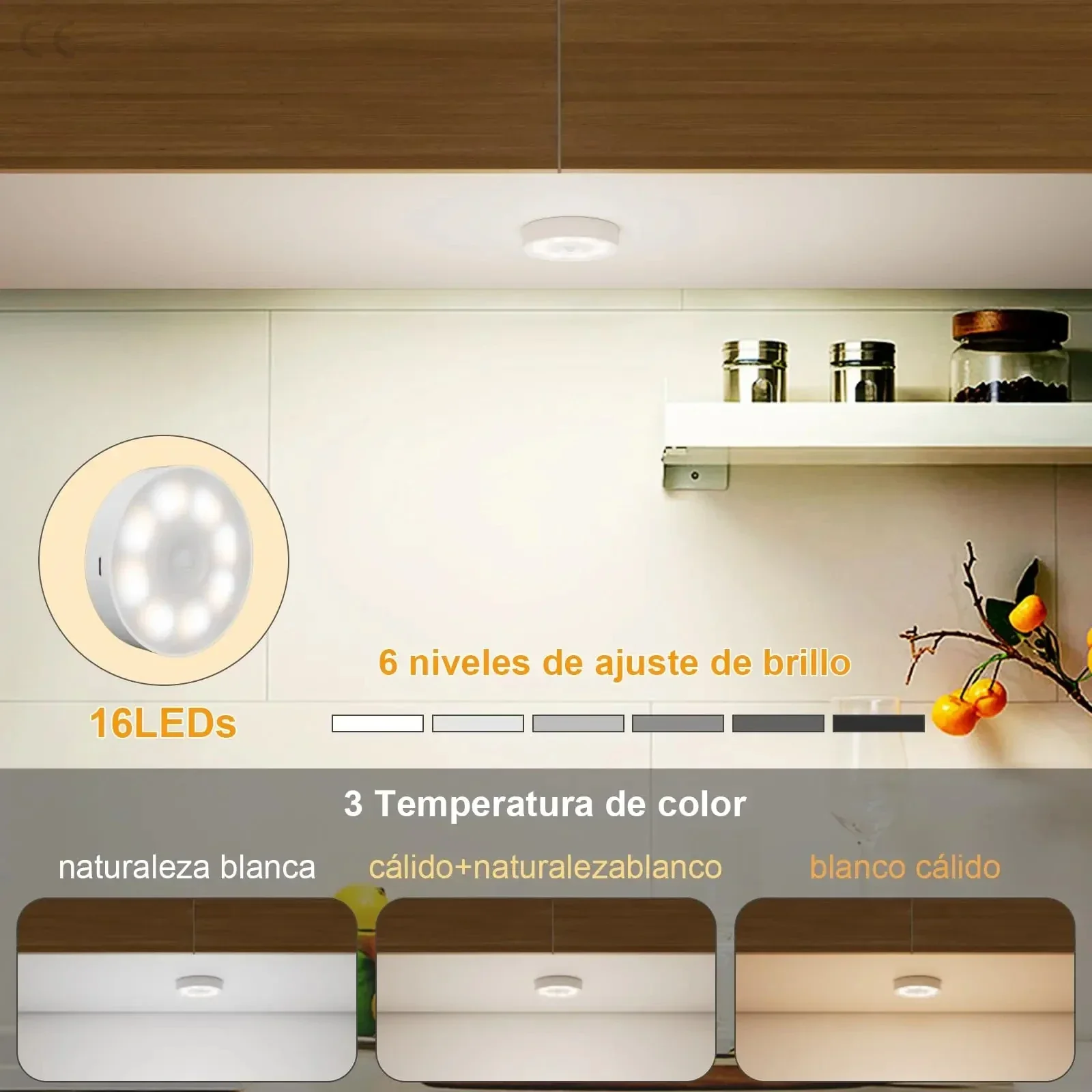 Motion Sensor Magnetic LED Night Light USB Rechargeable Wireless Closet Cabinet Lamp - Image 3