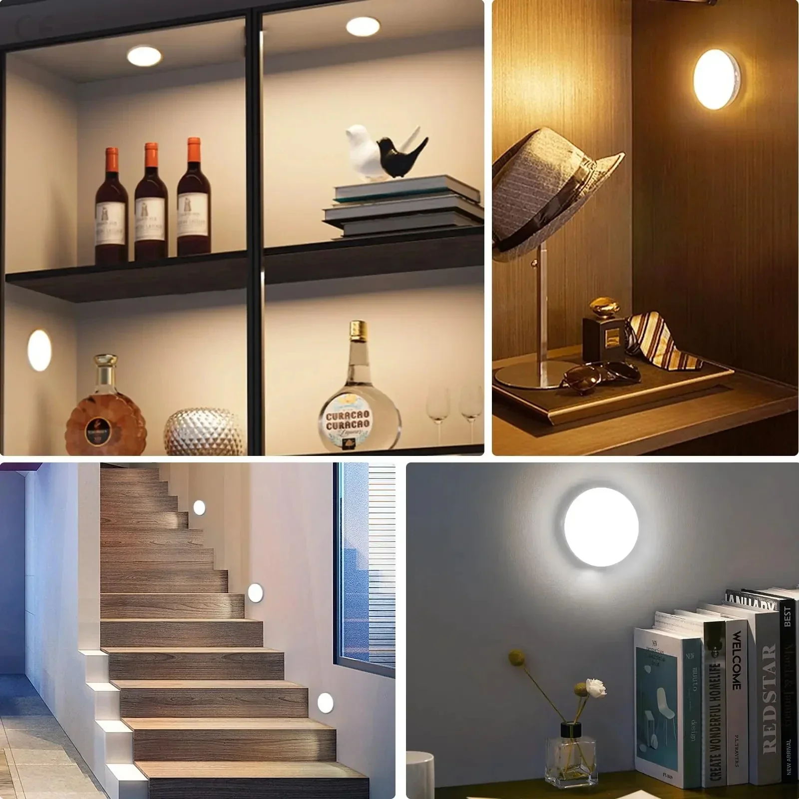 Motion Sensor Magnetic LED Night Light USB Rechargeable Wireless Closet Cabinet Lamp - Image 4