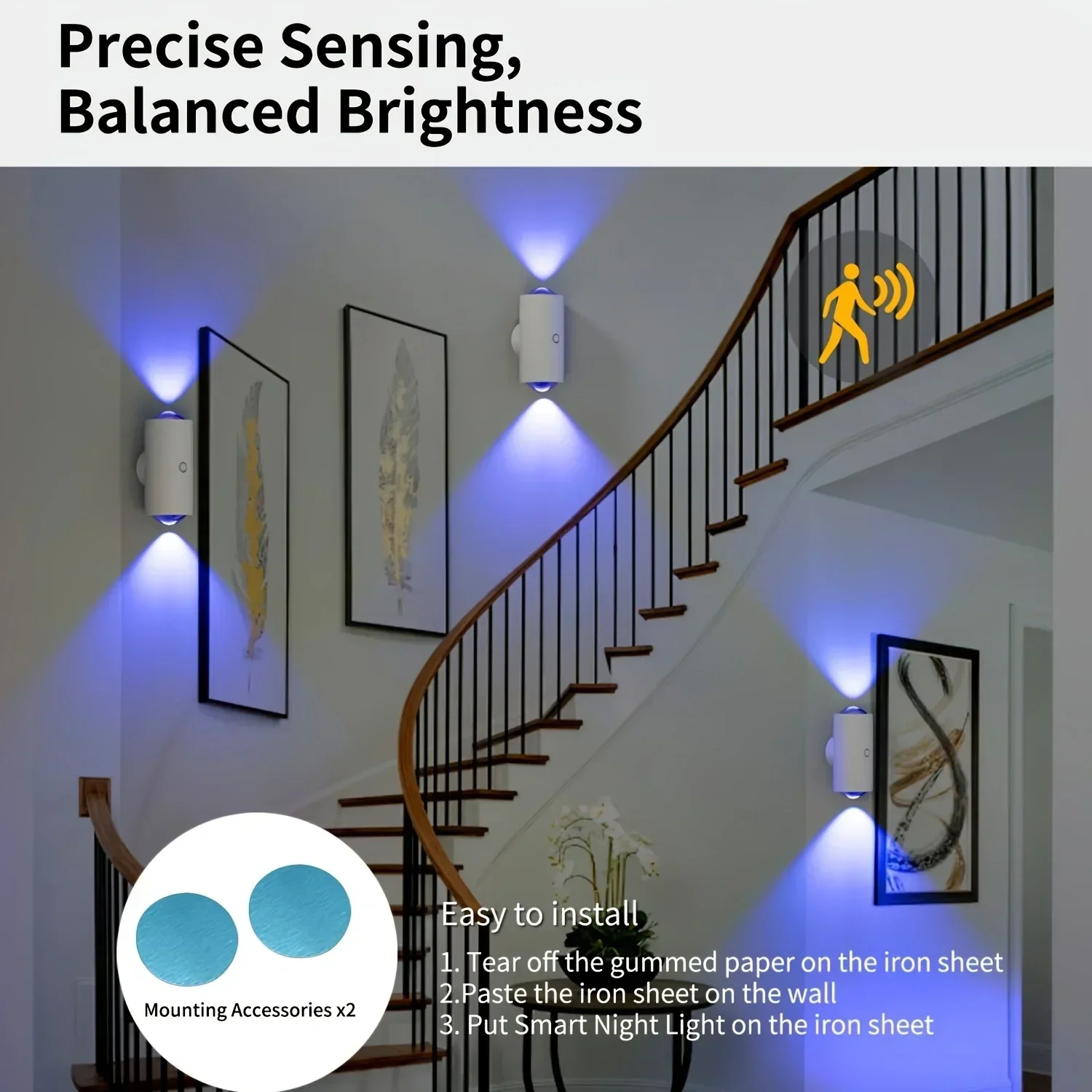 Motion Sensor RGB Night Light Magnetic Wireless Rechargeable LED Wall Sunset Lamp - Image 3