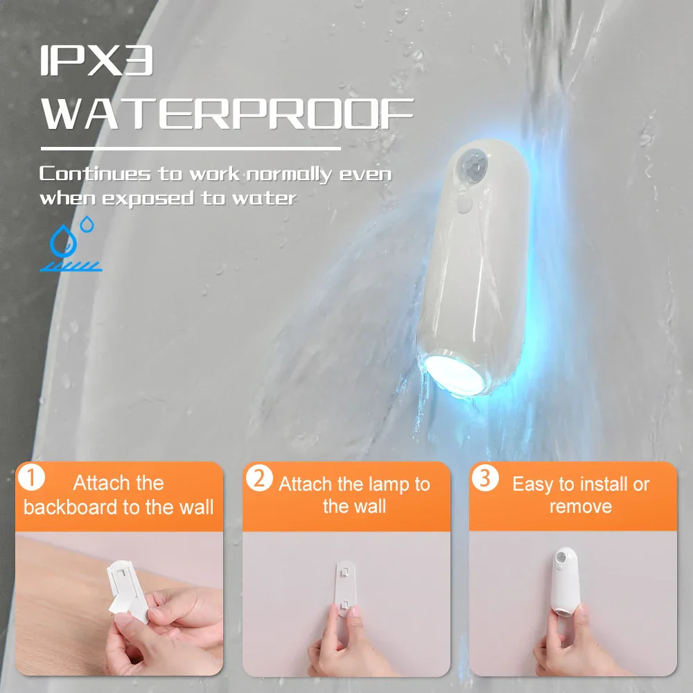 Motion Sensor Toilet Night Light RGB LED Bowl Light Rechargeable Bathroom Decor Lamp - Image 4