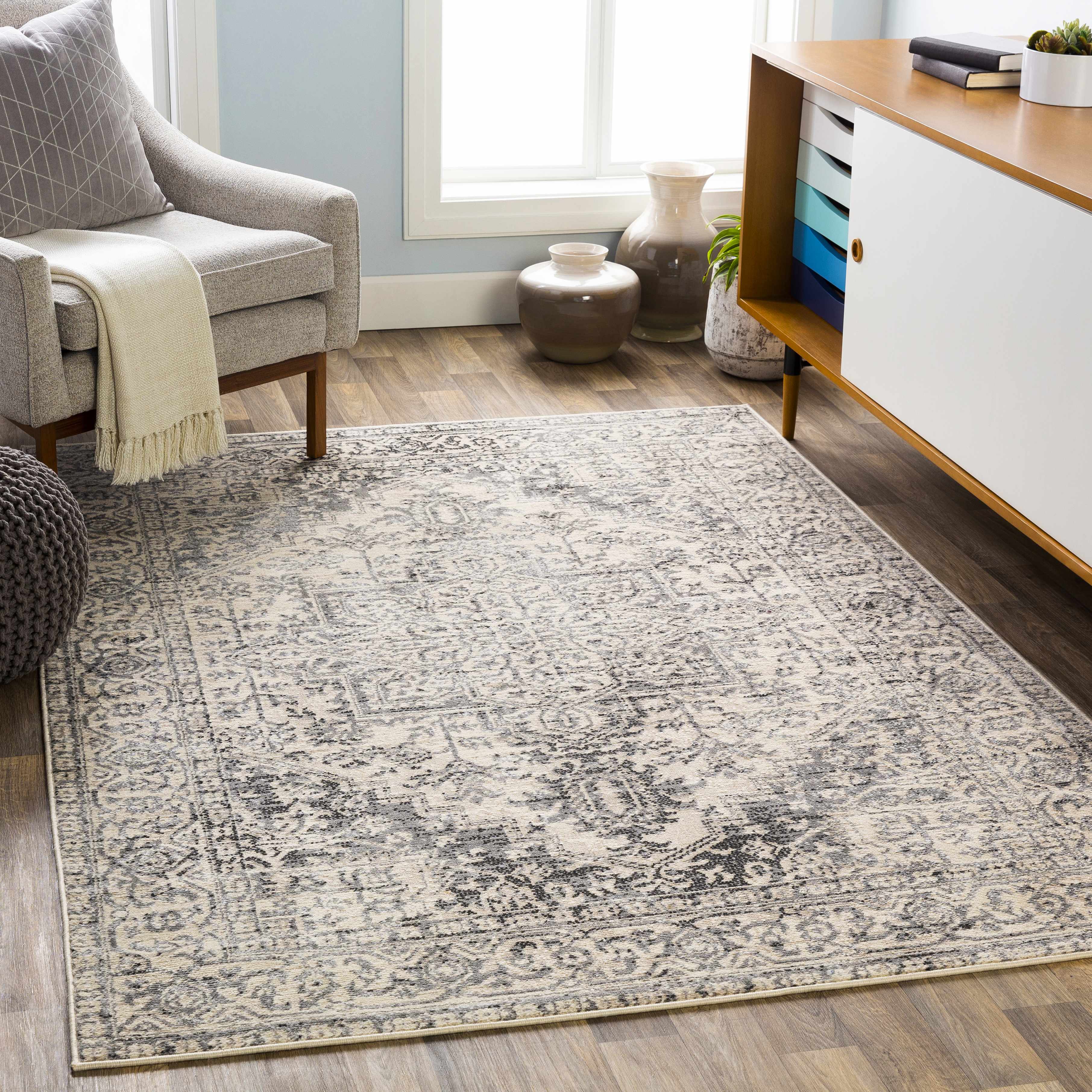 Motley Ultra Distressed Beige Area Carpet - Clearance - Image 2