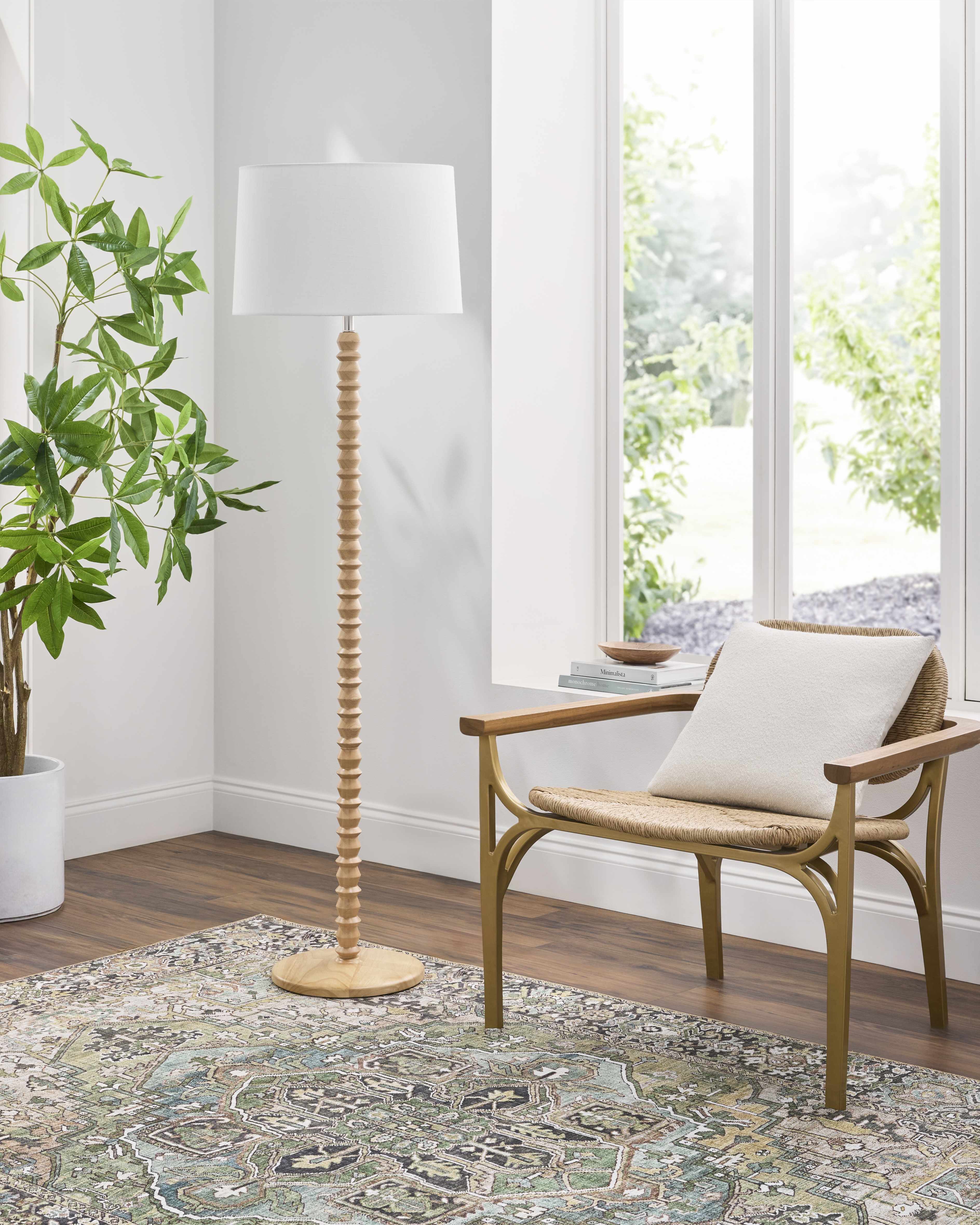 Motozintla Cream Wood Floor Lamp - Image 3