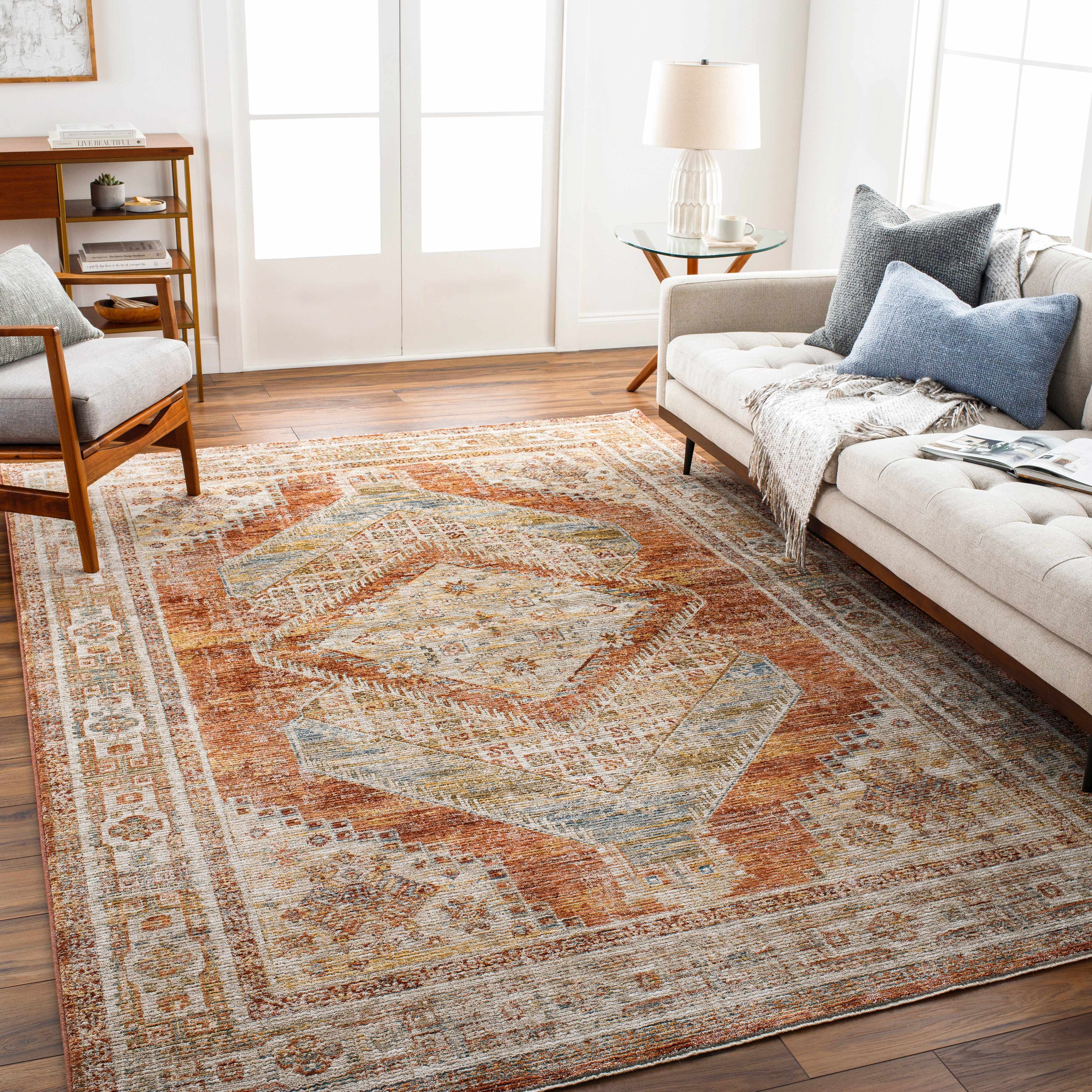 Moya Rust Rich Textured Traditional Rug - Image 2