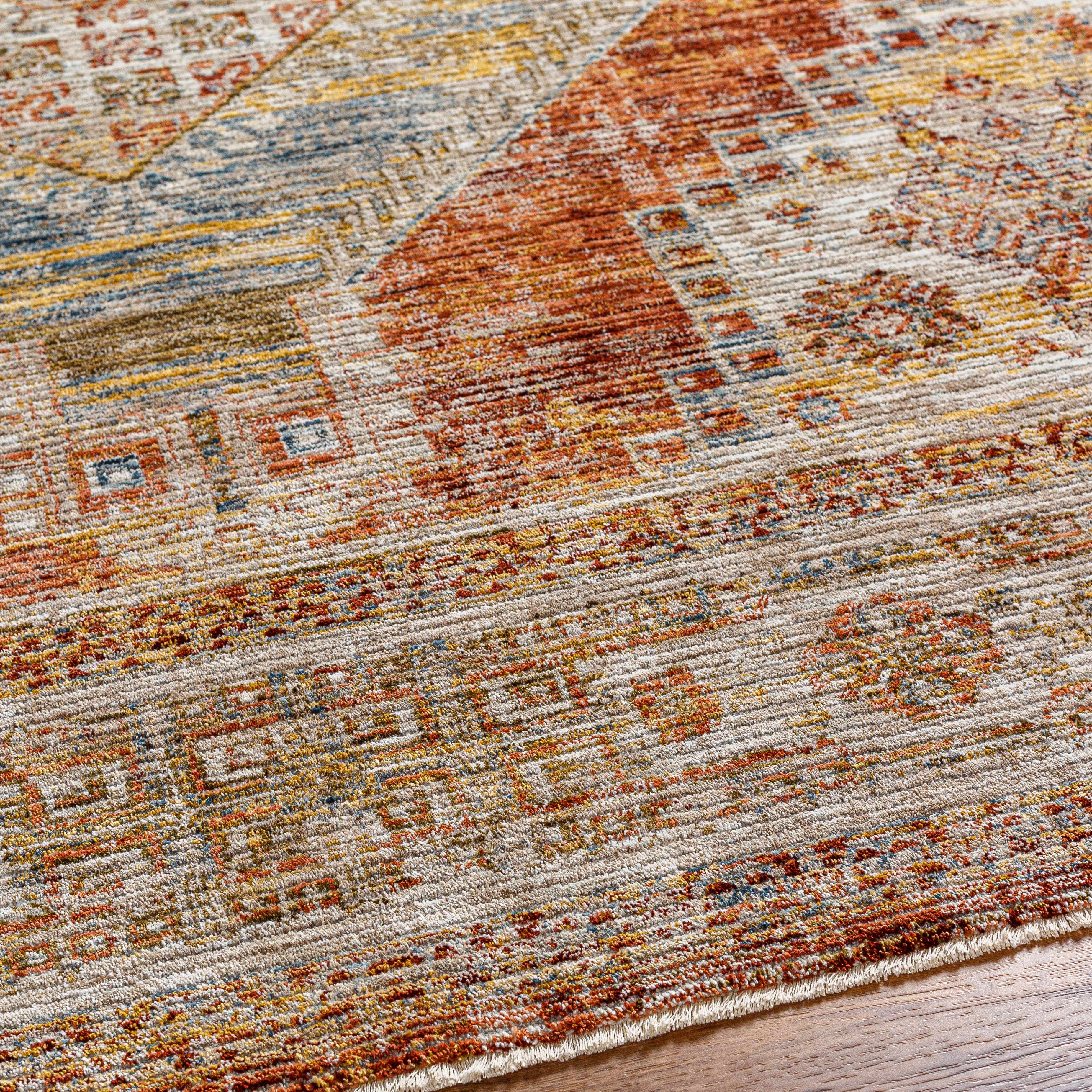 Moya Rust Rich Textured Traditional Rug - Image 5