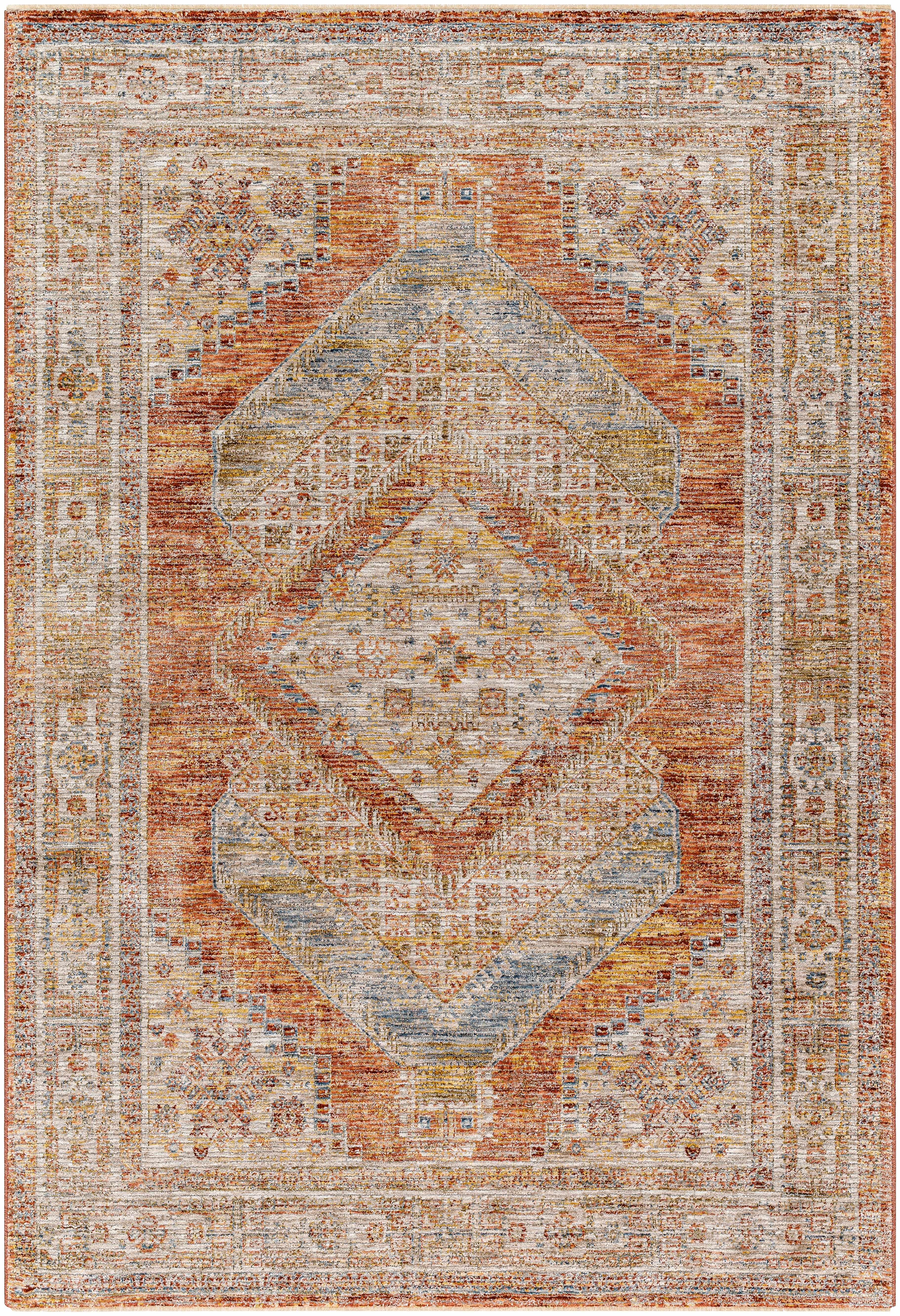 Moya Rust Rich Textured Traditional Rug - Image 8