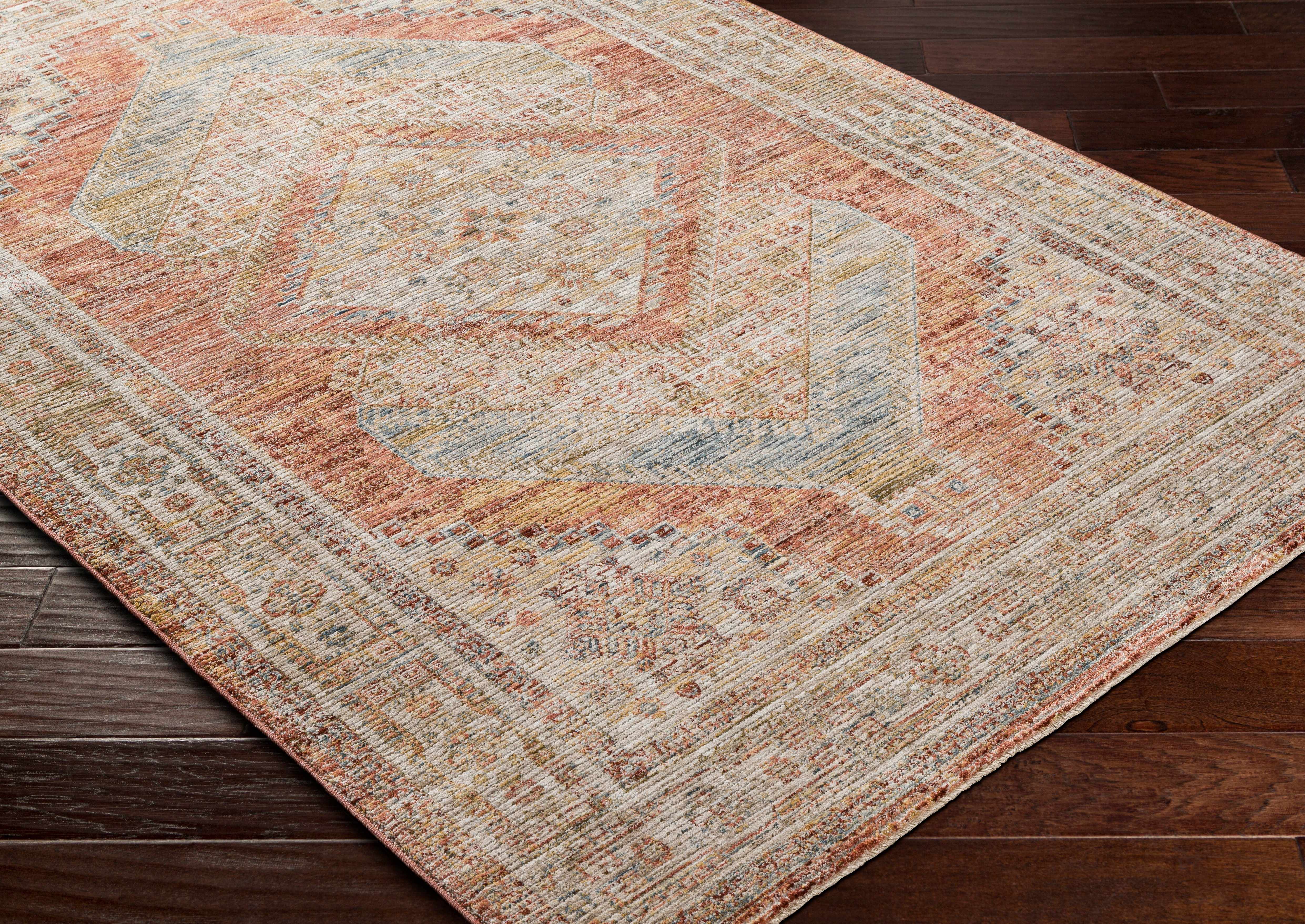 Moya Rust Rich Textured Traditional Rug - Image 9