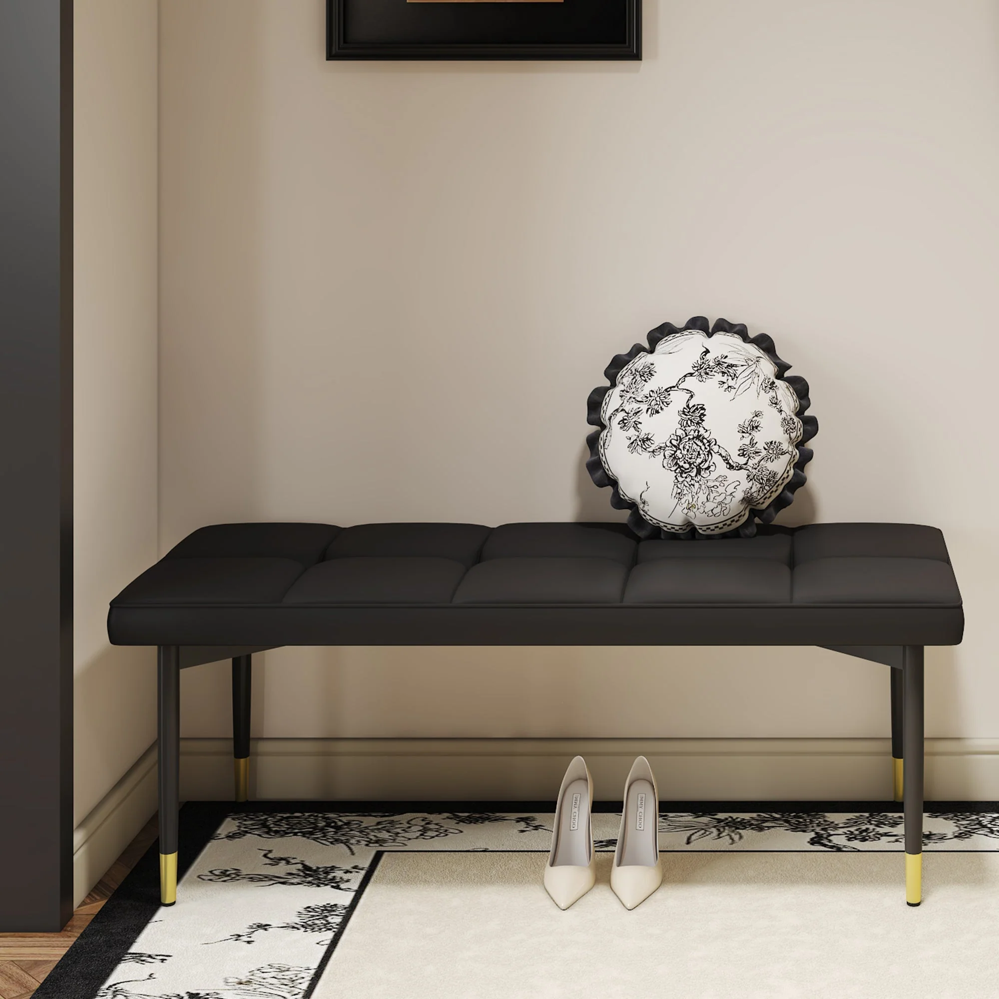 Multifunctional Black Shoe Bench - Image 5
