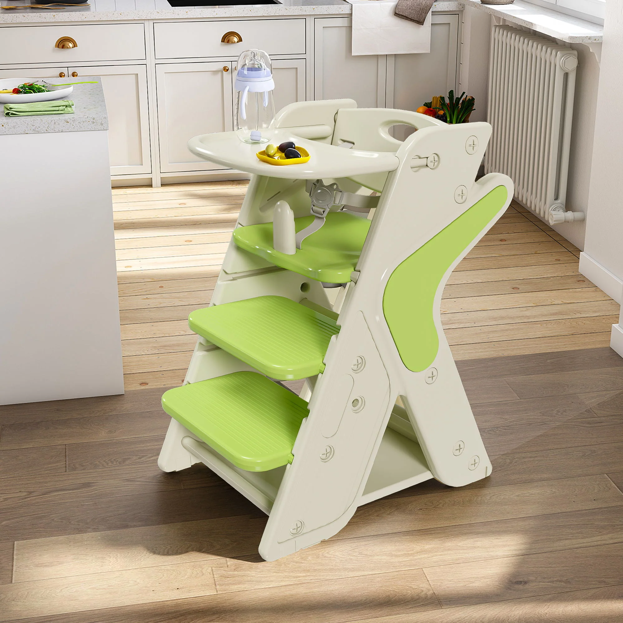 Multifunctional Growing Up Dining Chair With Adjustable Height And 5 Point Seat Belts - Image 11