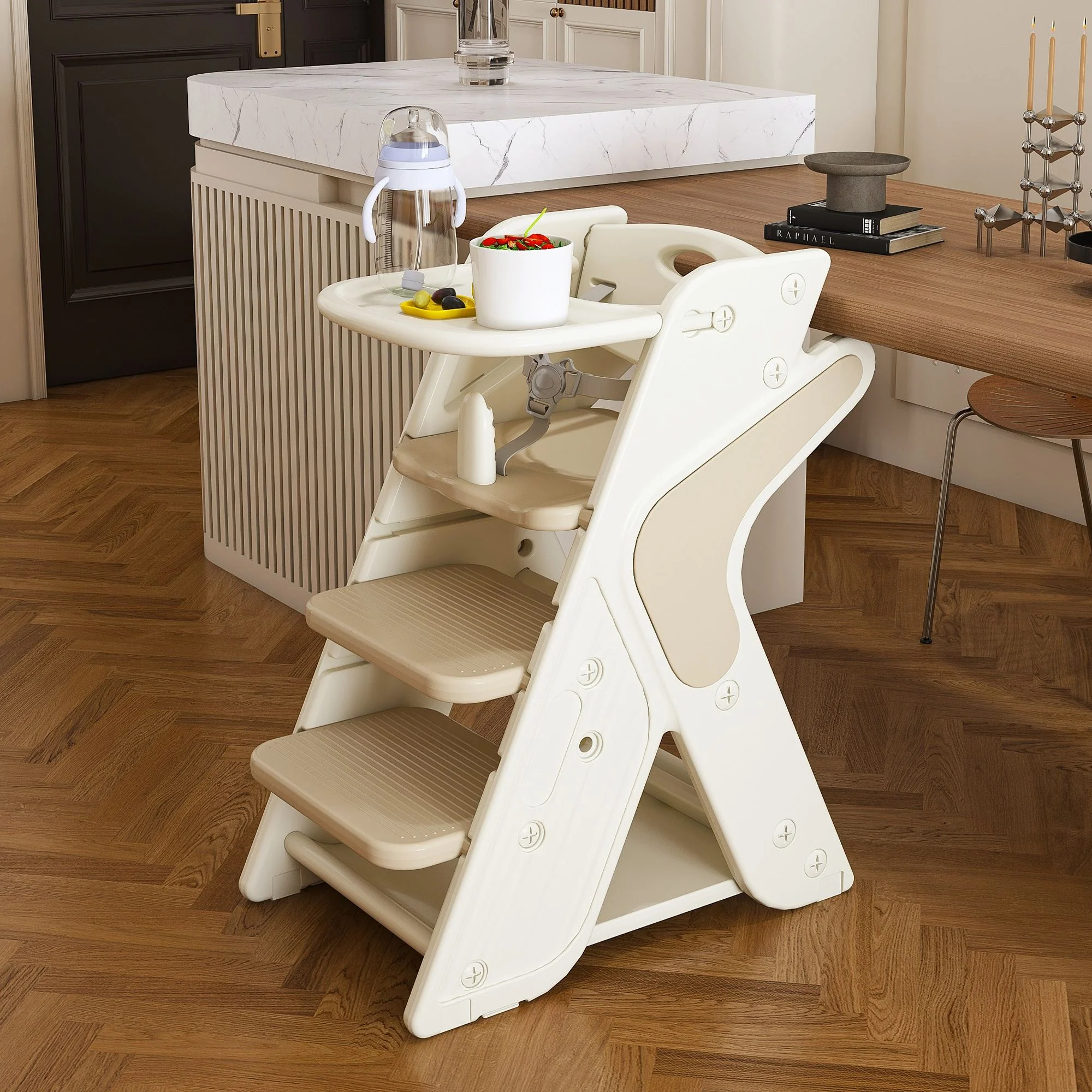 Multifunctional Growing Up Dining Chair With Adjustable Height And 5 Point Seat Belts - Image 12
