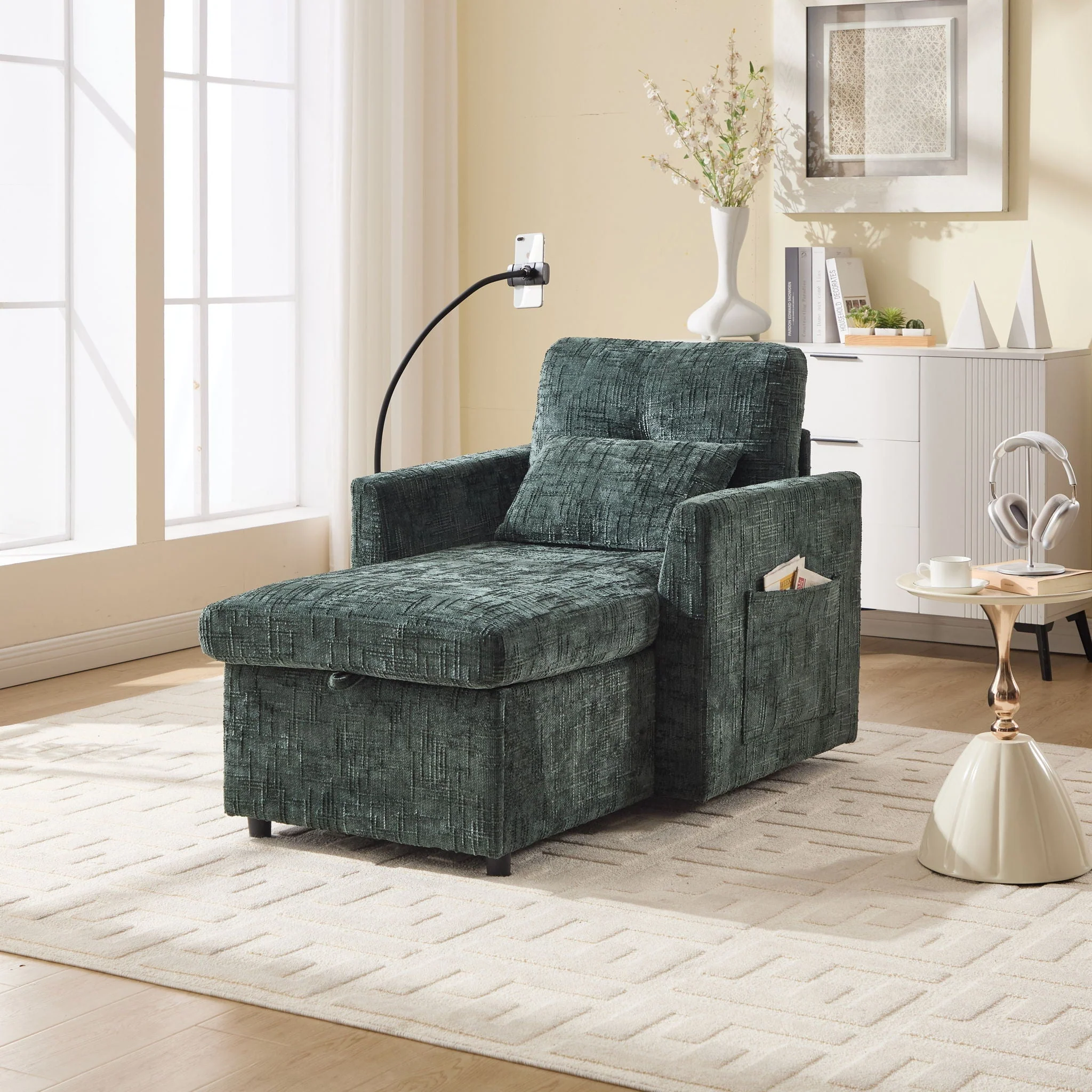 Multifunctional Recliner Sofa With Storage And Phone Bracket - Image 14