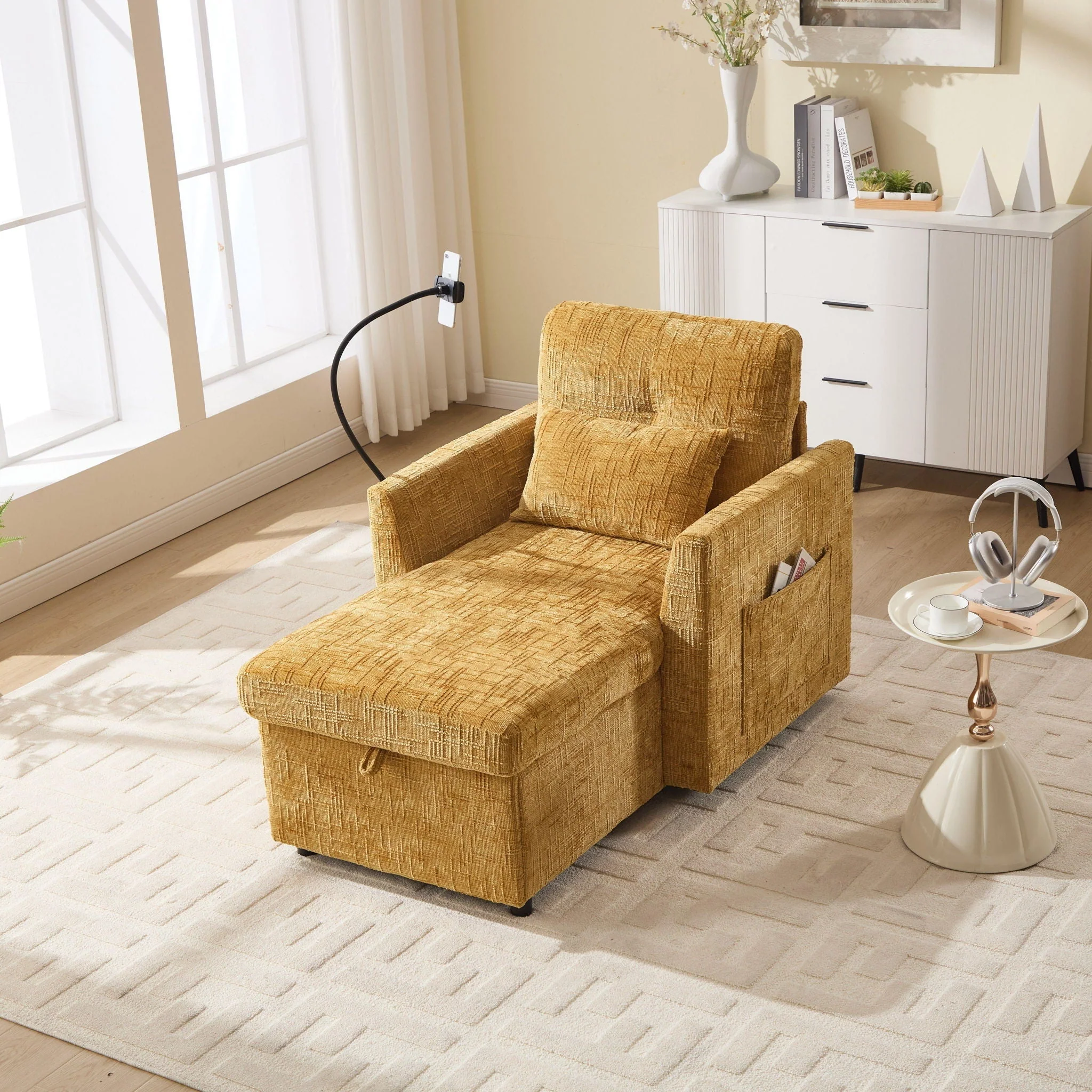 Multifunctional Recliner Sofa With Storage And Phone Bracket - Image 17