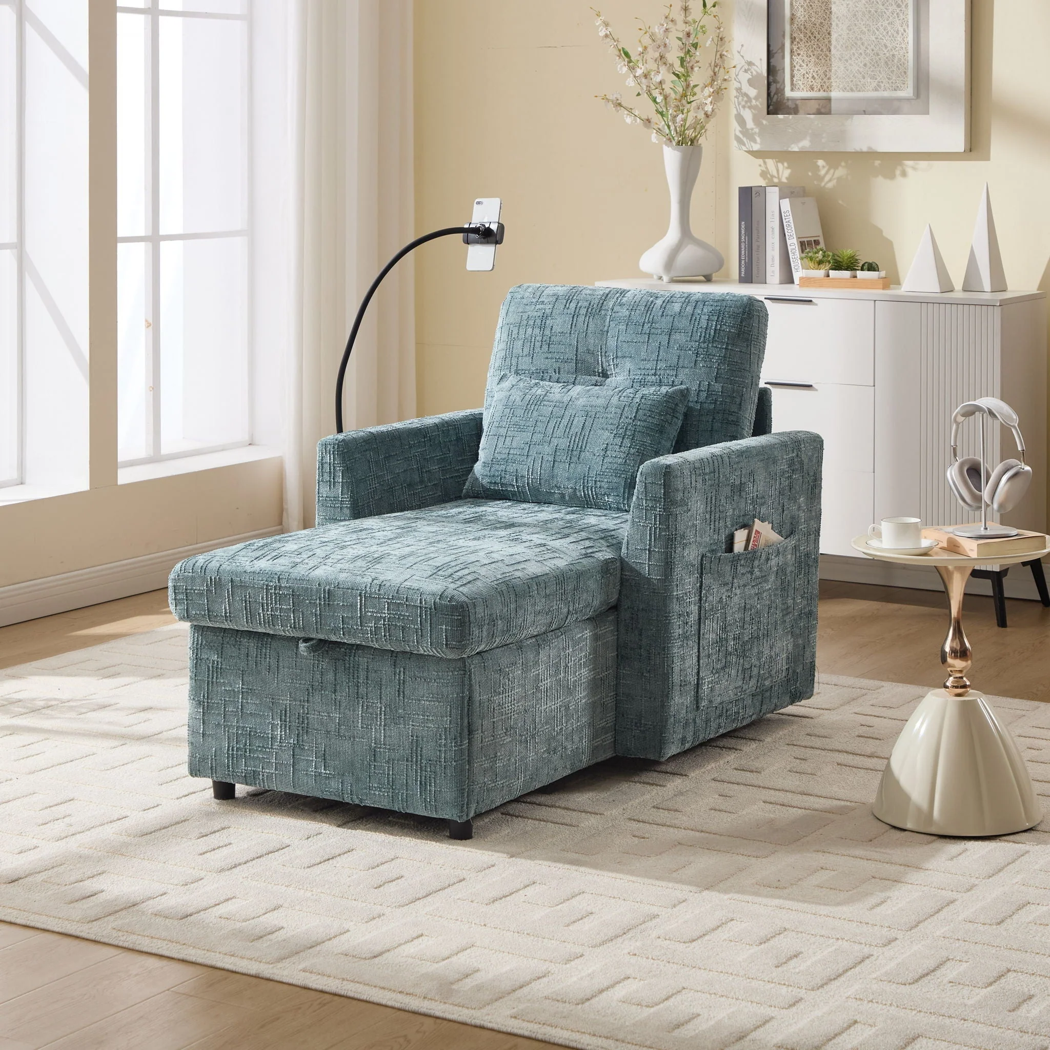 Multifunctional Recliner Sofa With Storage And Phone Bracket - Image 19