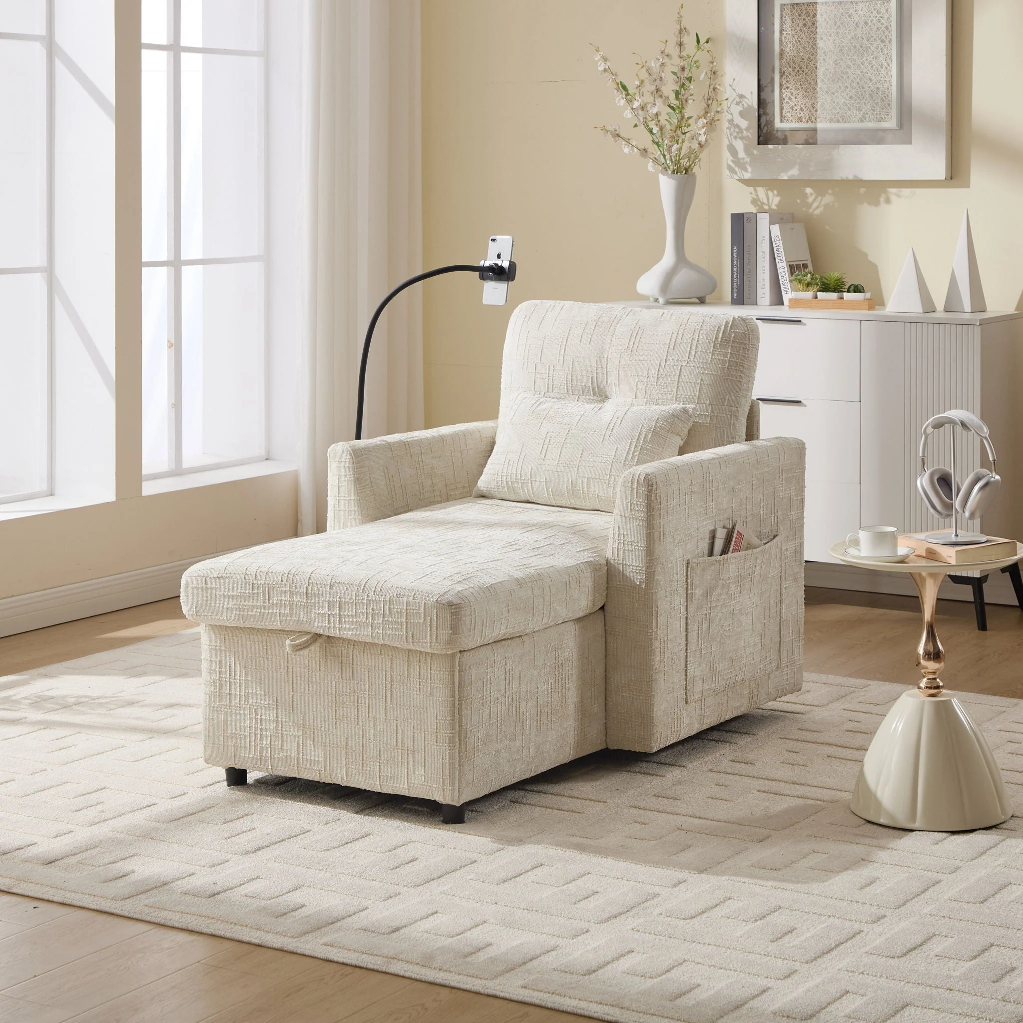 Multifunctional Recliner Sofa With Storage And Phone Bracket - Image 26