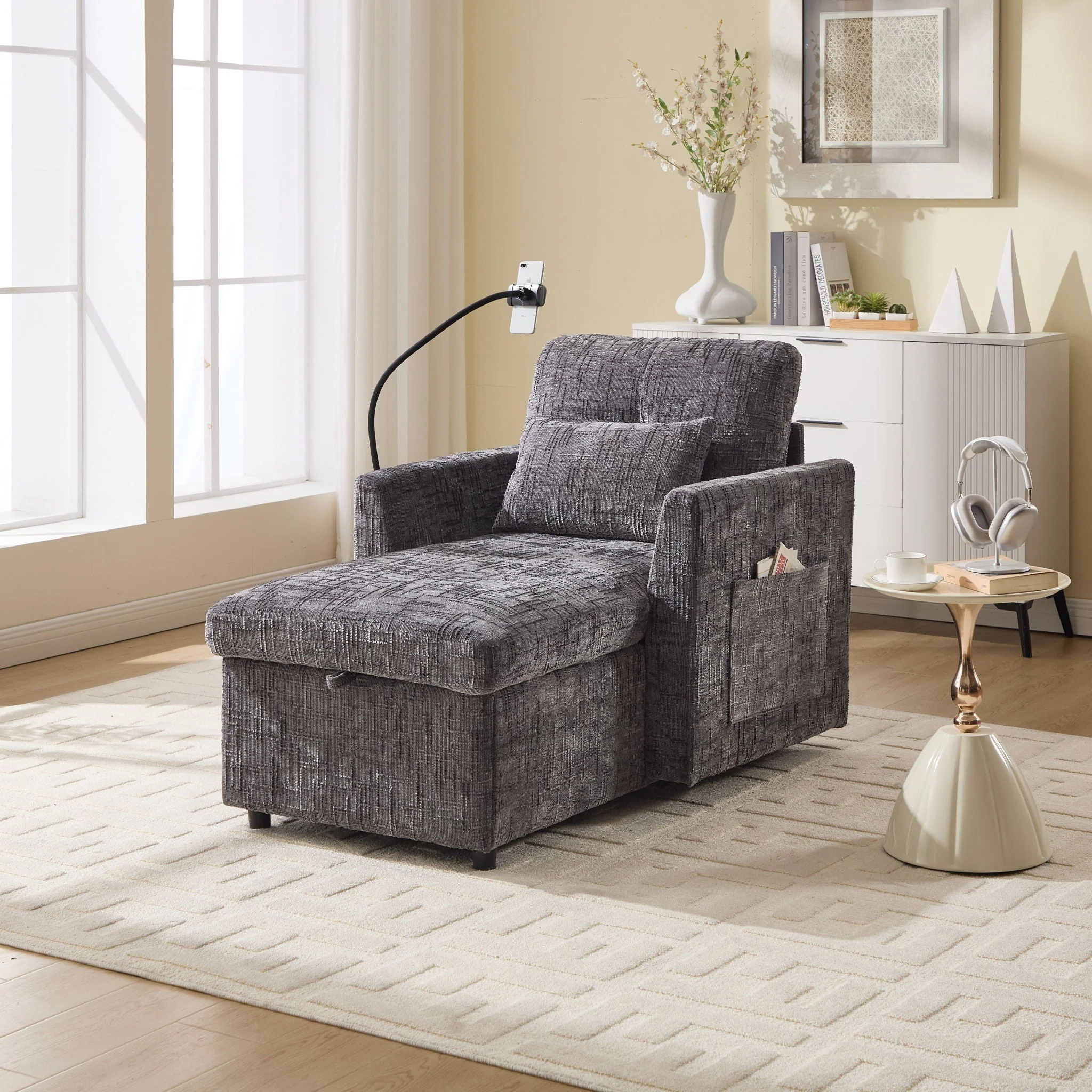 Multifunctional Recliner Sofa With Storage And Phone Bracket - Image 28