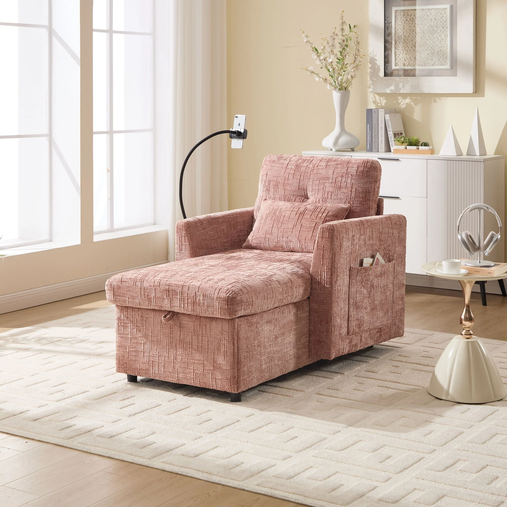 Multifunctional Recliner Sofa With Storage And Phone Bracket - Image 29