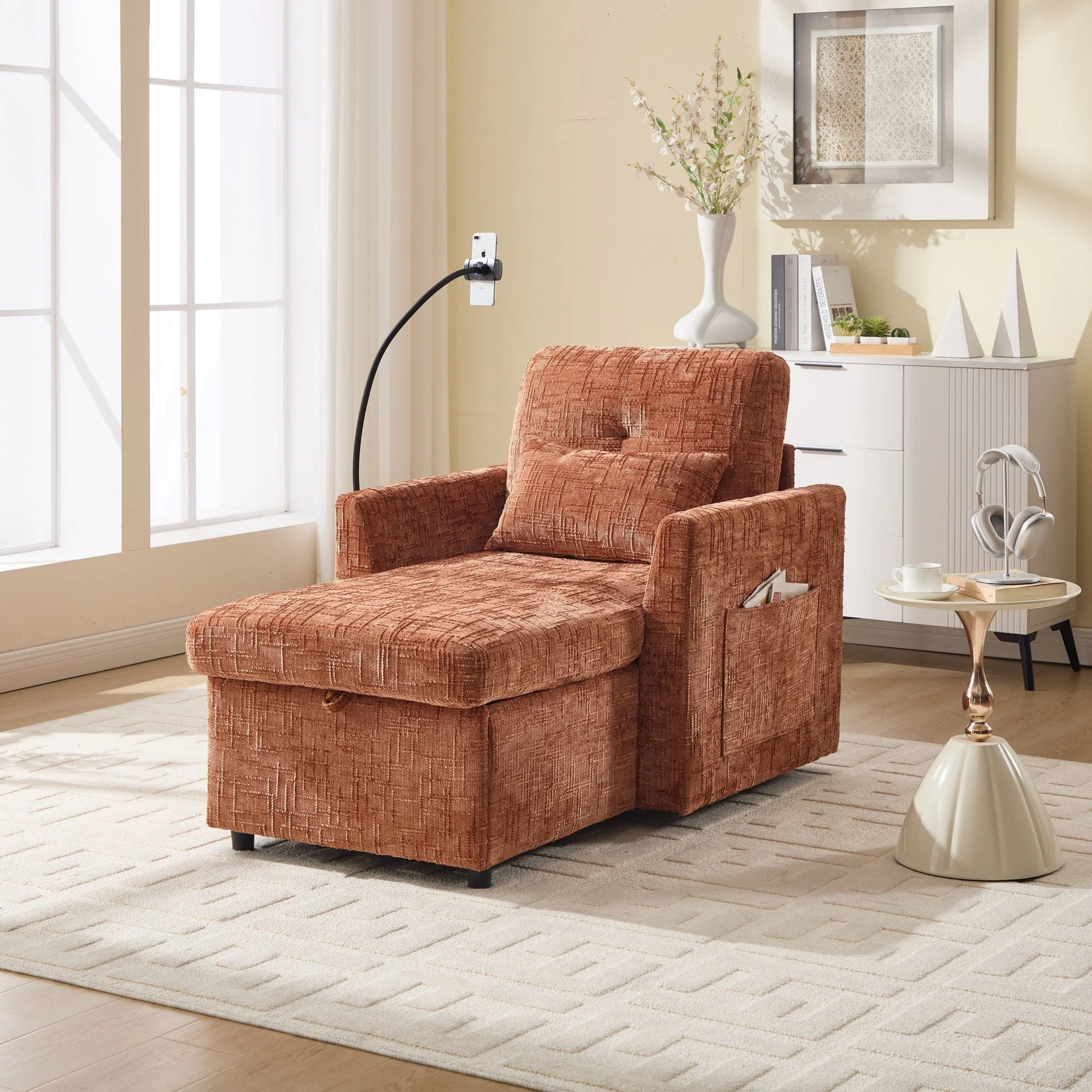 Multifunctional Recliner Sofa With Storage And Phone Bracket - Image 31