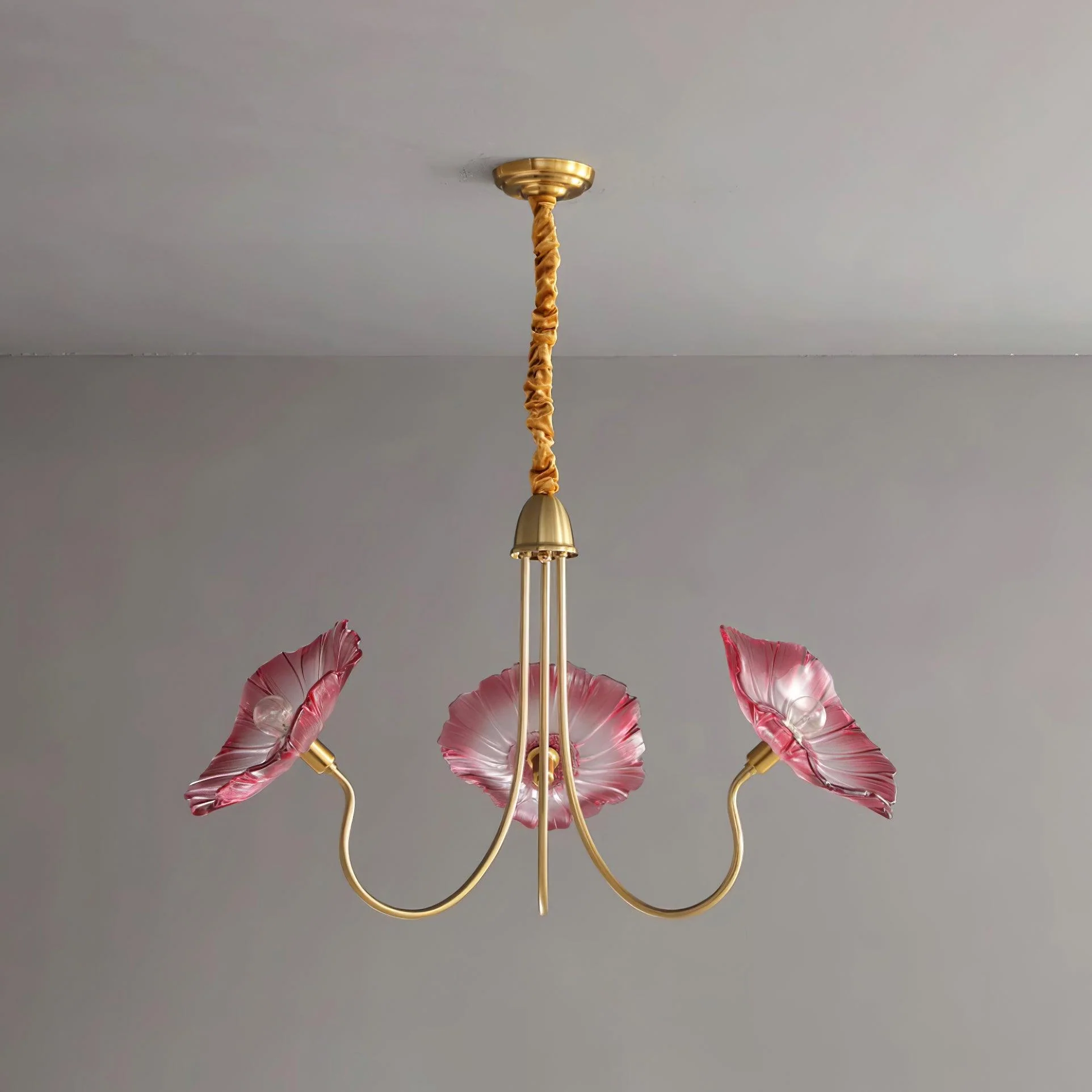 Murano Glass Flowers Chandelier Frosted Leaf Ceiling Light - Image 10