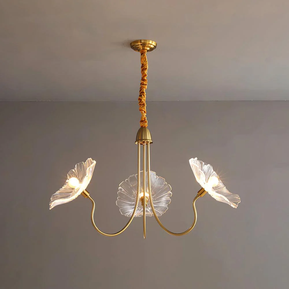 Murano Glass Flowers Chandelier Frosted Leaf Ceiling Light - Image 17
