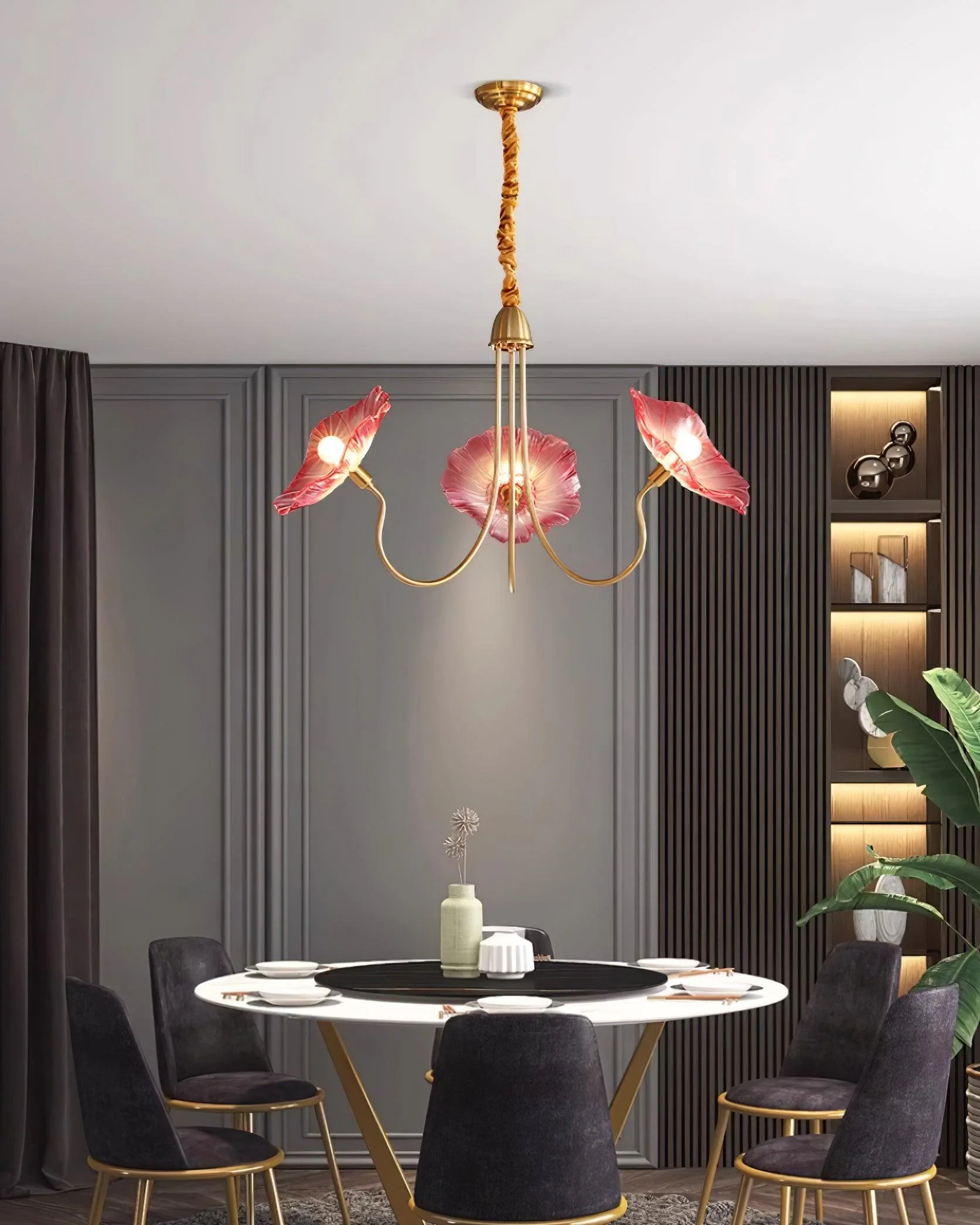 Murano Glass Flowers Chandelier Frosted Leaf Ceiling Light - Image 2
