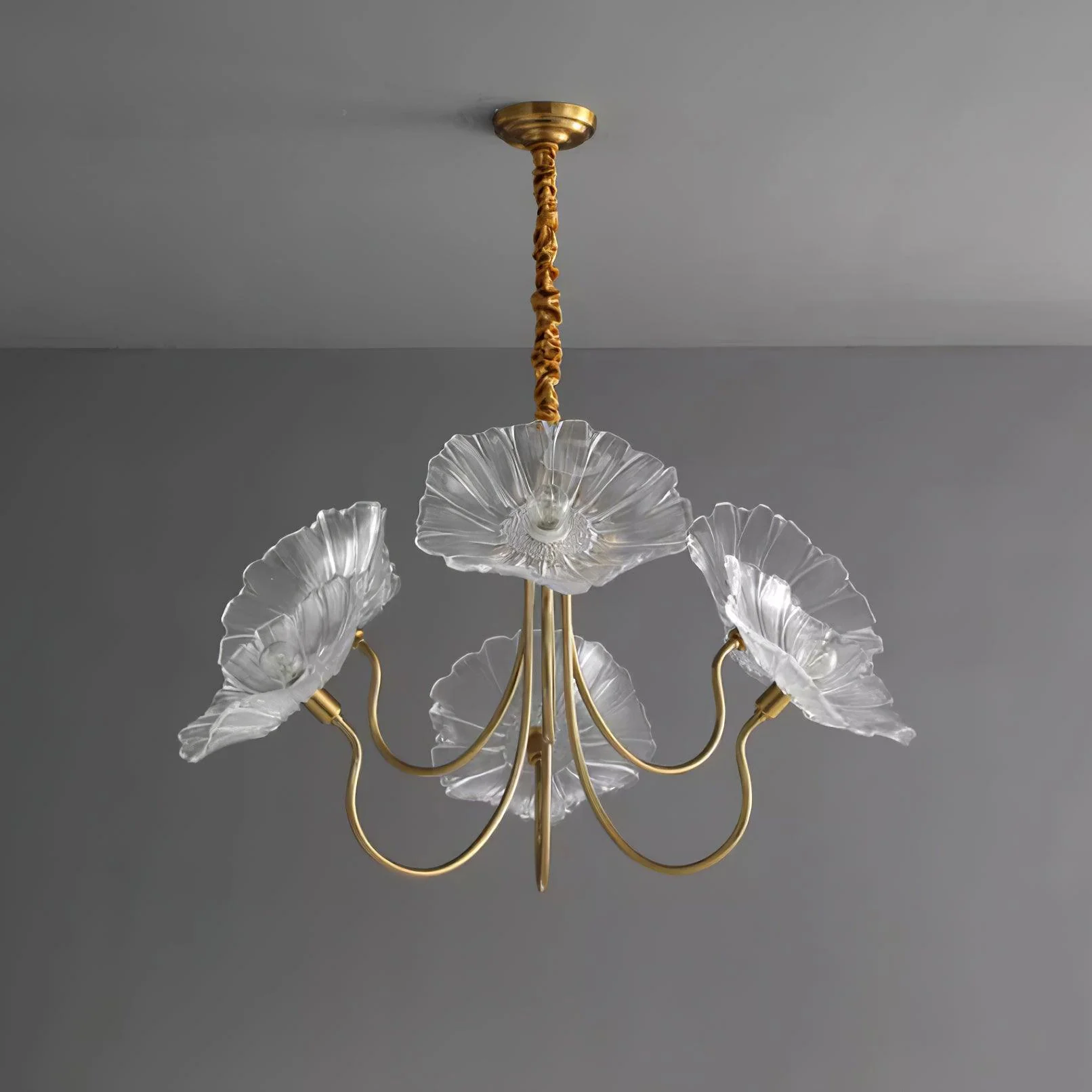 Murano Glass Flowers Chandelier Frosted Leaf Ceiling Light - Image 20