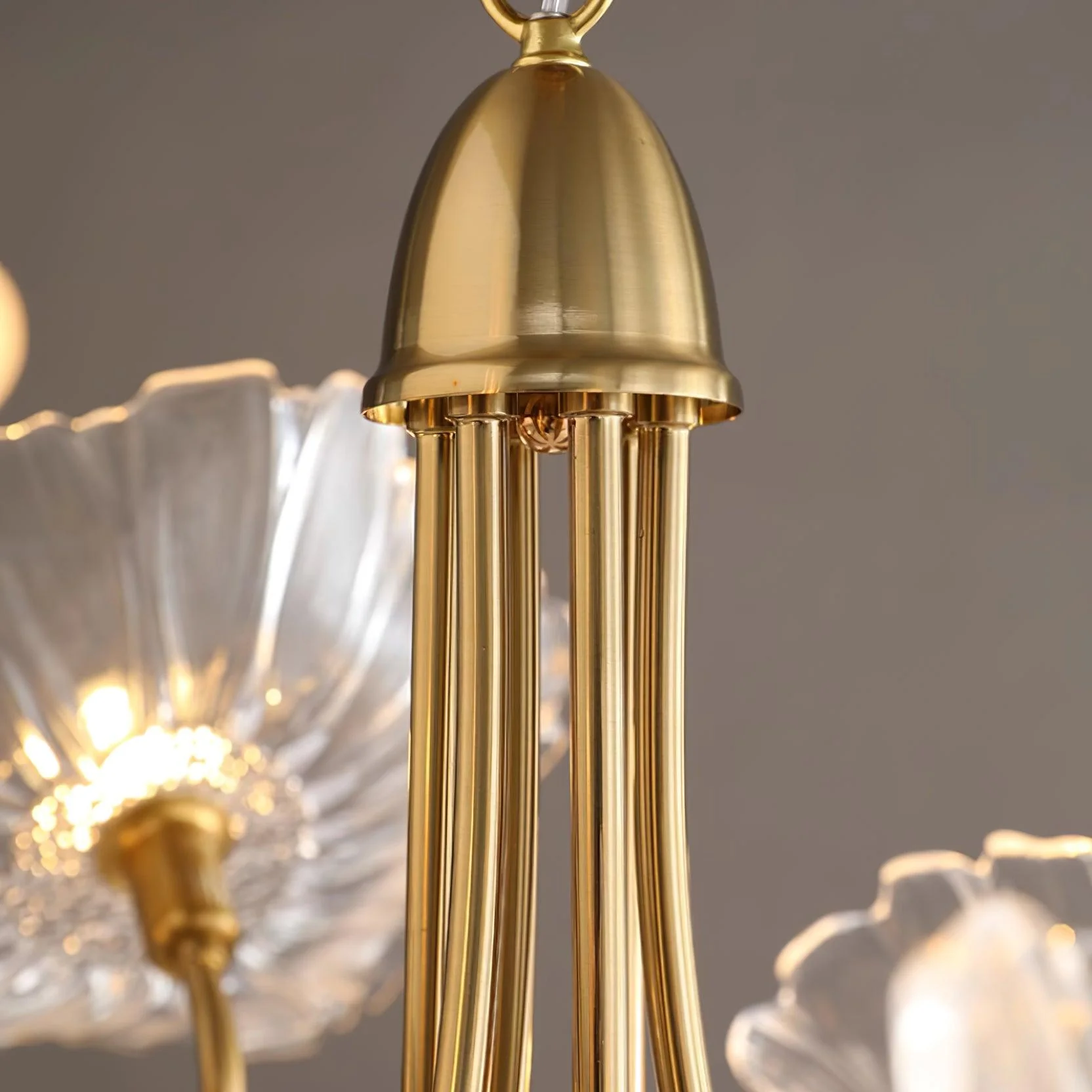 Murano Glass Flowers Chandelier Frosted Leaf Ceiling Light - Image 21