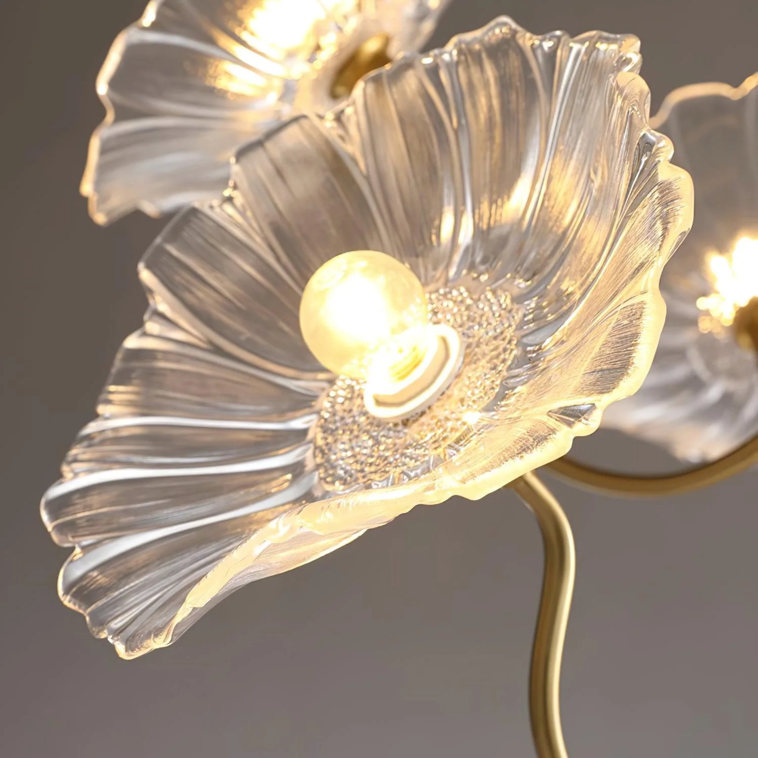 Murano Glass Flowers Chandelier Frosted Leaf Ceiling Light - Image 25