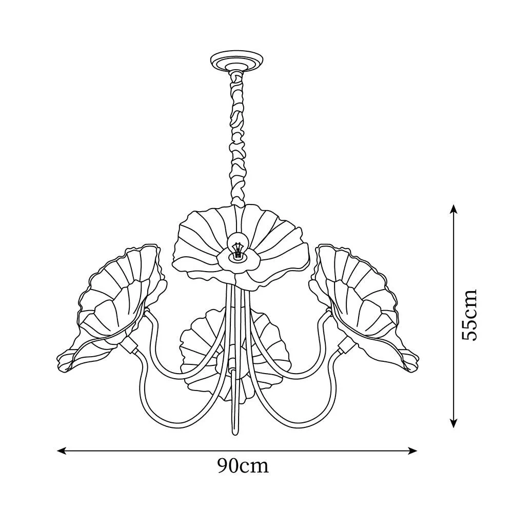 Murano Glass Flowers Chandelier Frosted Leaf Ceiling Light - Image 26