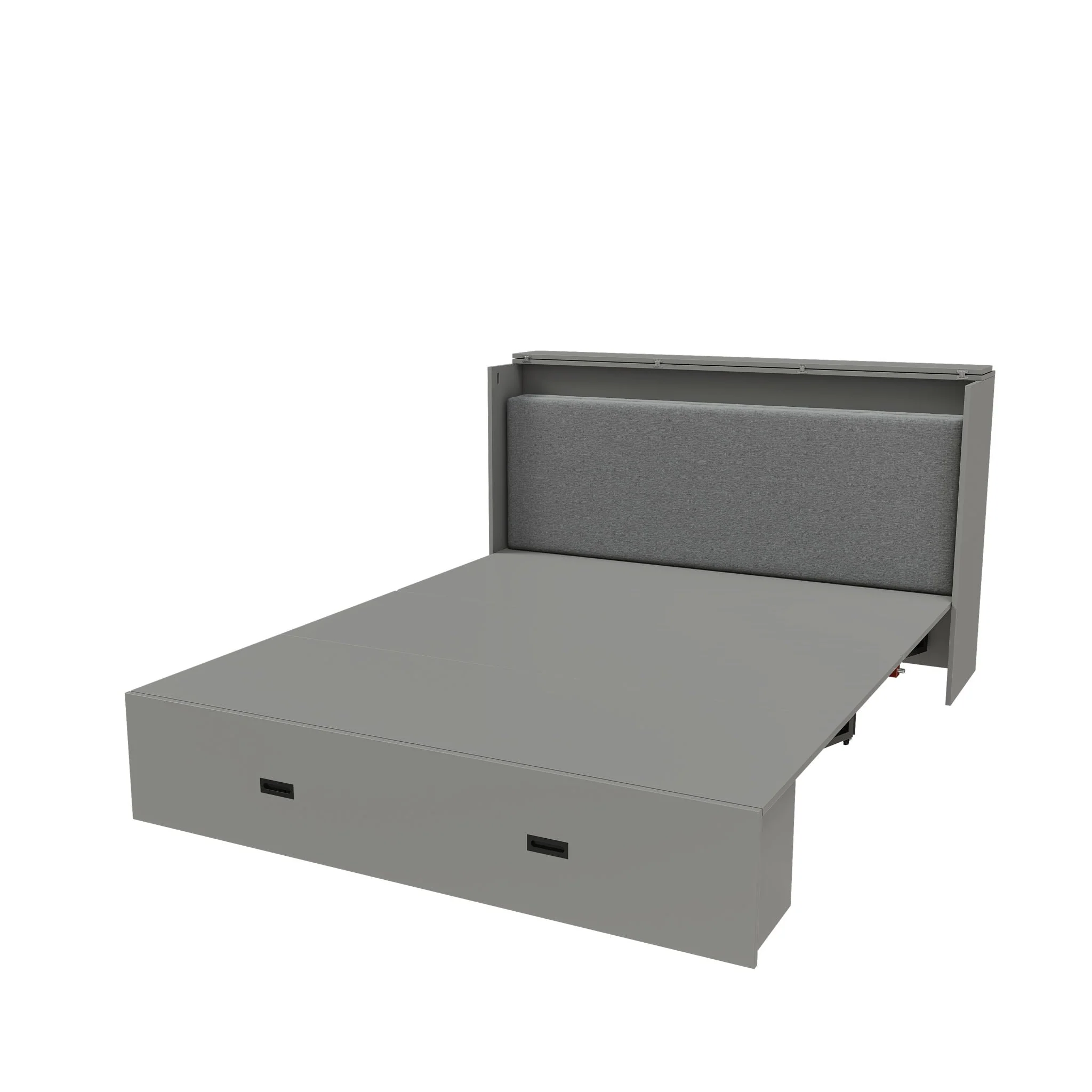 Murphy Bed With Storage Drawers And Charging Cabinet, Foldable Panels, Swivel Wheels - Image 2