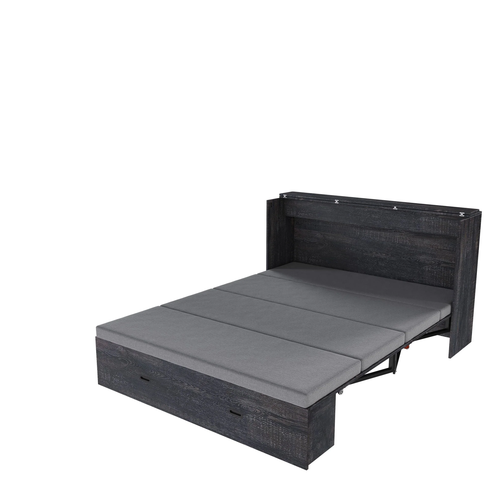 Murphy Bed With Storage Drawers And Charging Cabinet, Foldable Panels, Swivel Wheels - Image 3