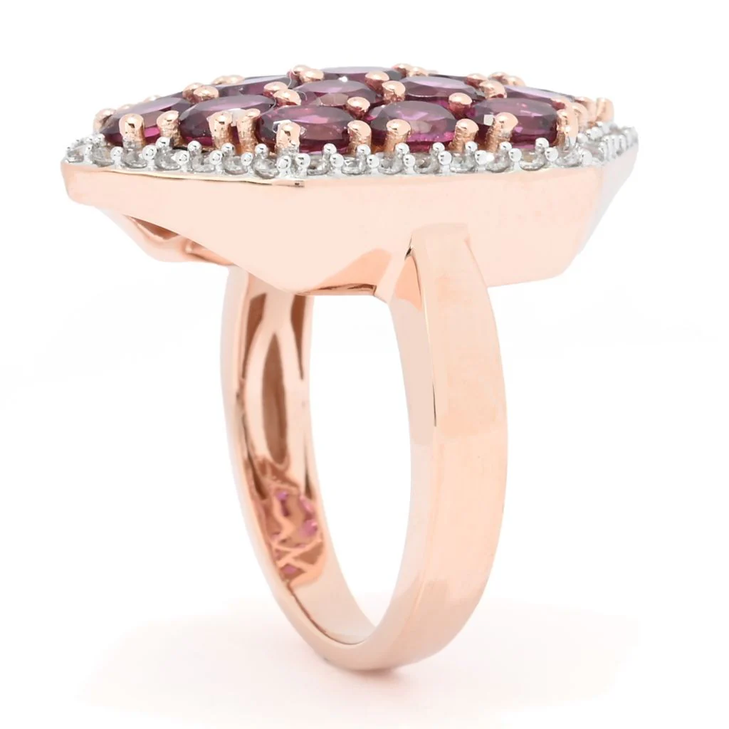 MUSE Choice of Gemstone Cluster & White Zircon Hexagonal Shield Ring - Image 2