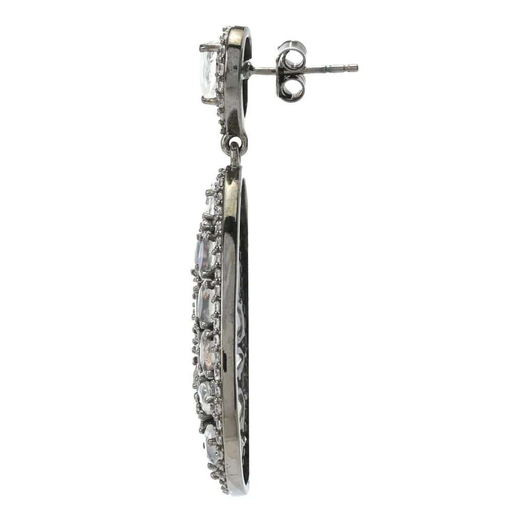 MUSE Sterling Silver 11.02ctw Rainbow Moonstone & Zircon Earrings - Image 2