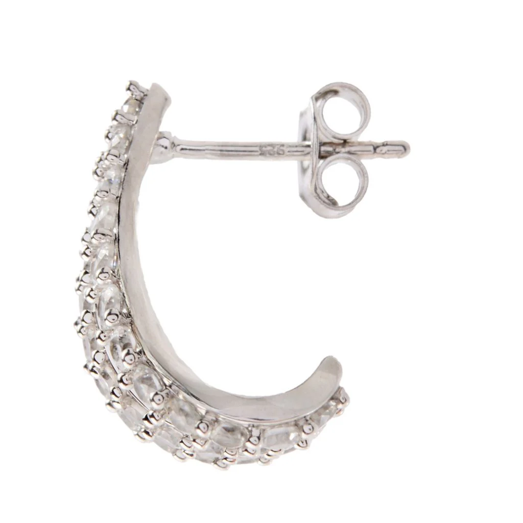 MUSE Sterling Silver 6.12ctw White Zircon Multi Row Ear Cuff Earrings - Image 2