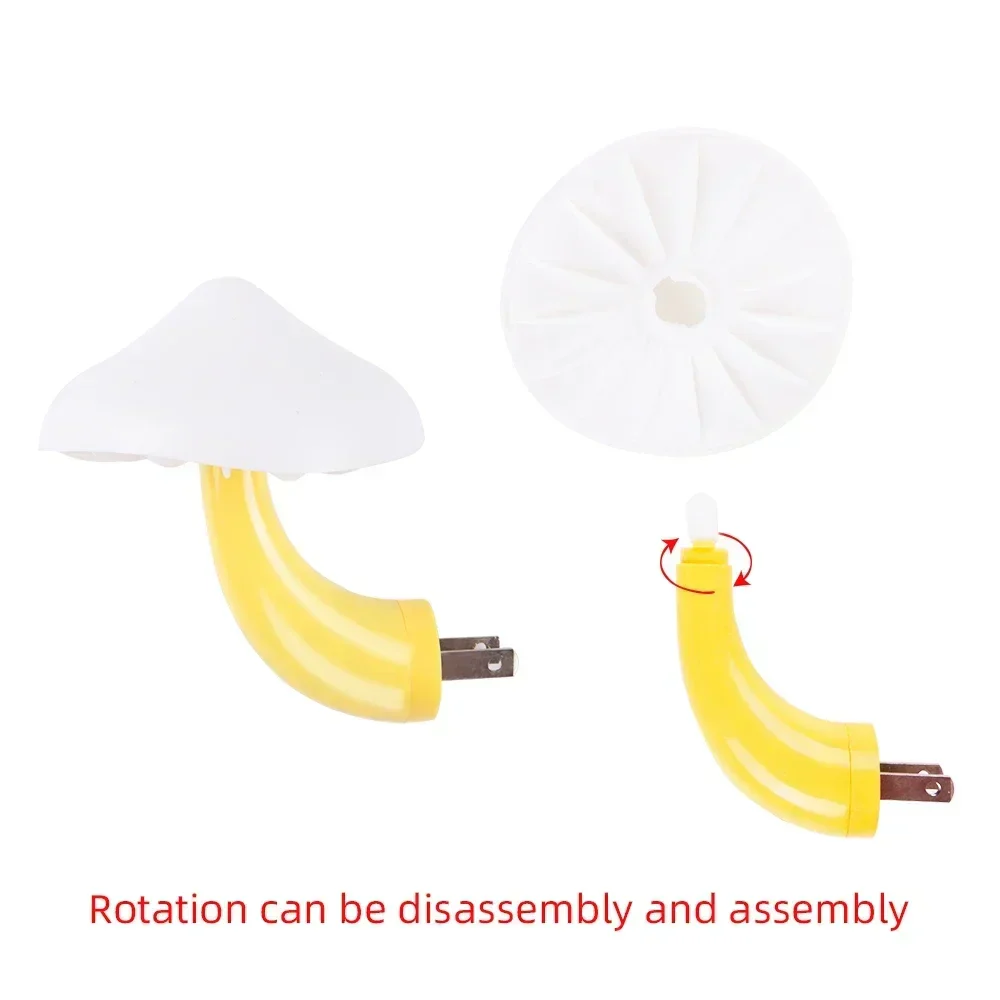 Mushroom LED Night Light Auto Sensor Wall Lamp Kids Bedroom Bedside US Plug Decor - Image 4