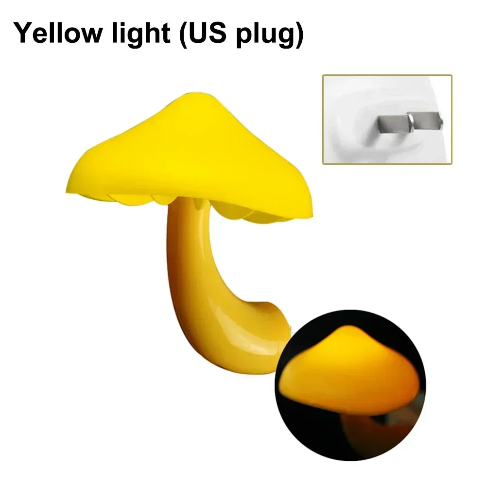 Mushroom LED Night Light Auto Sensor Wall Lamp Kids Bedroom Bedside US Plug Decor - Image 6