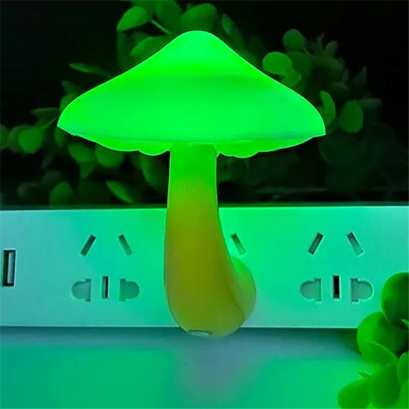 Mushroom LED Night Light Auto Sensor Wall Lamp Kids Bedroom Bedside US Plug Decor - Image 7