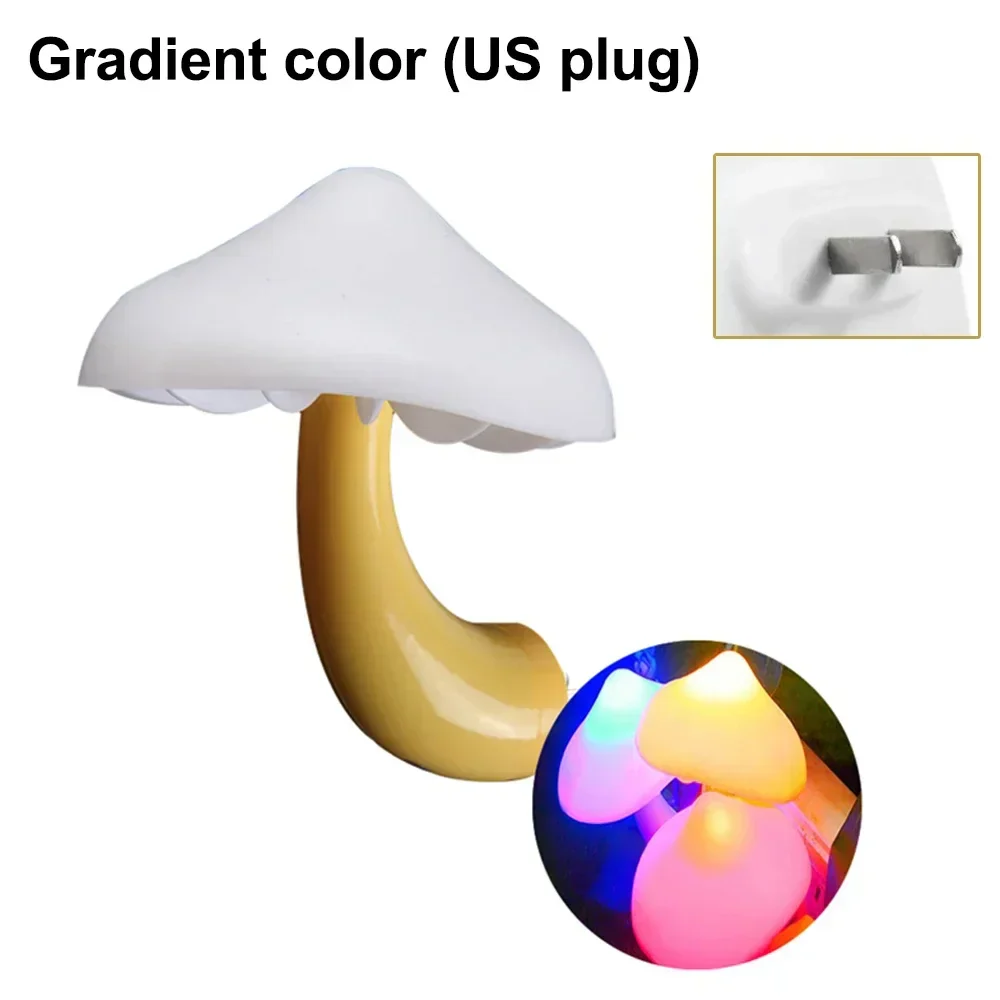 Mushroom LED Night Light Auto Sensor Wall Lamp Kids Bedroom Bedside US Plug Decor - Image 9