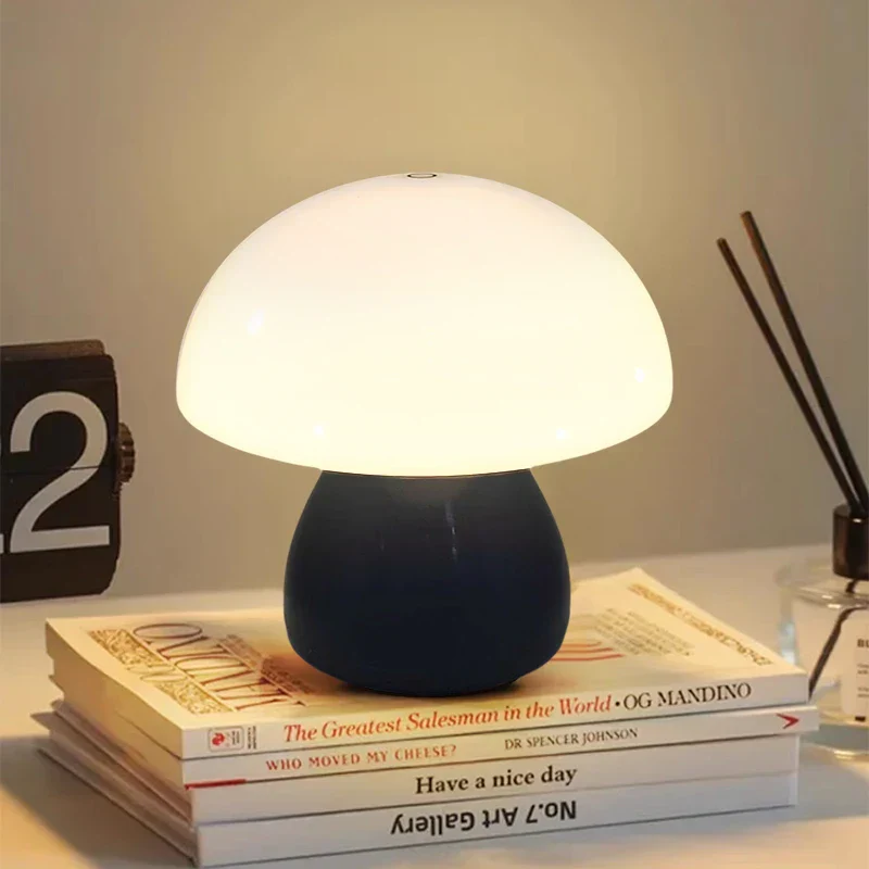 Mushroom LED Table Lamp Touch Rechargeable Desk Night Light Nordic Bedroom Decor