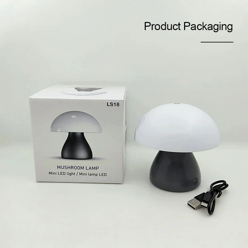 Mushroom LED Table Lamp Touch Rechargeable Desk Night Light Nordic Bedroom Decor - Image 2
