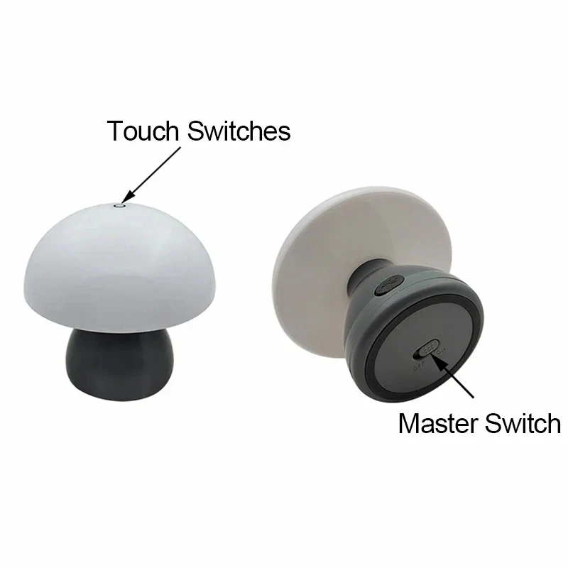 Mushroom LED Table Lamp Touch Rechargeable Desk Night Light Nordic Bedroom Decor - Image 4