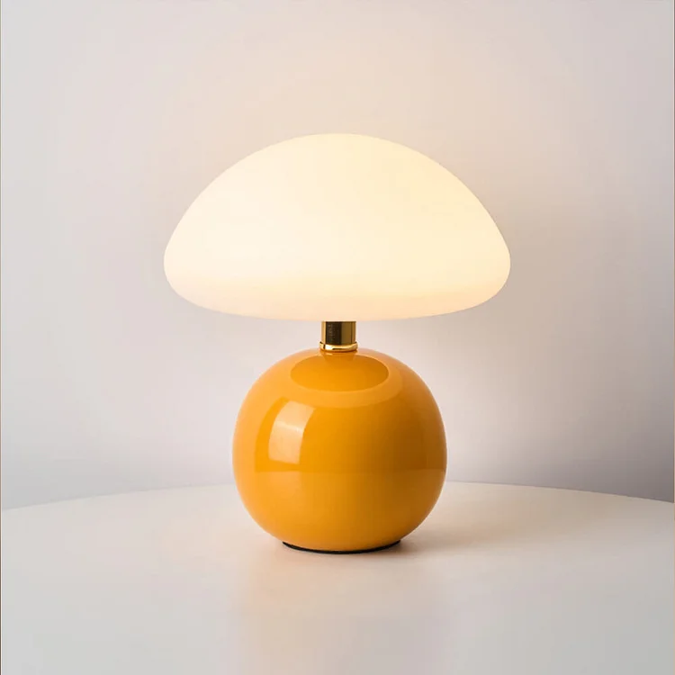 Mushroom Table Lamp French Cream Bauhaus Style Bedside Light - Image 11