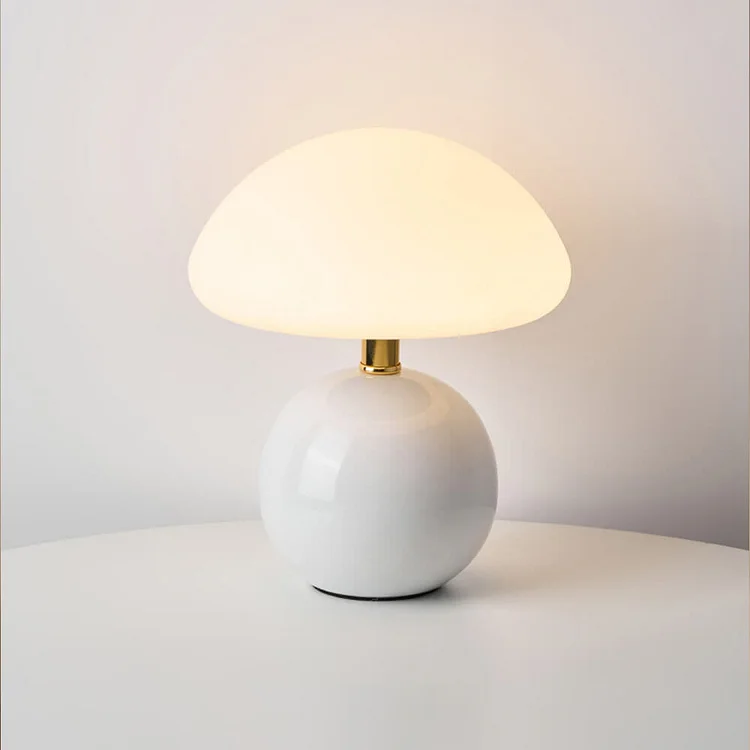Mushroom Table Lamp French Cream Bauhaus Style Bedside Light - Image 12