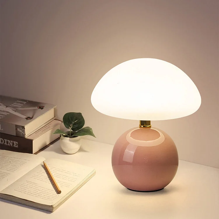 Mushroom Table Lamp French Cream Bauhaus Style Bedside Light - Image 5