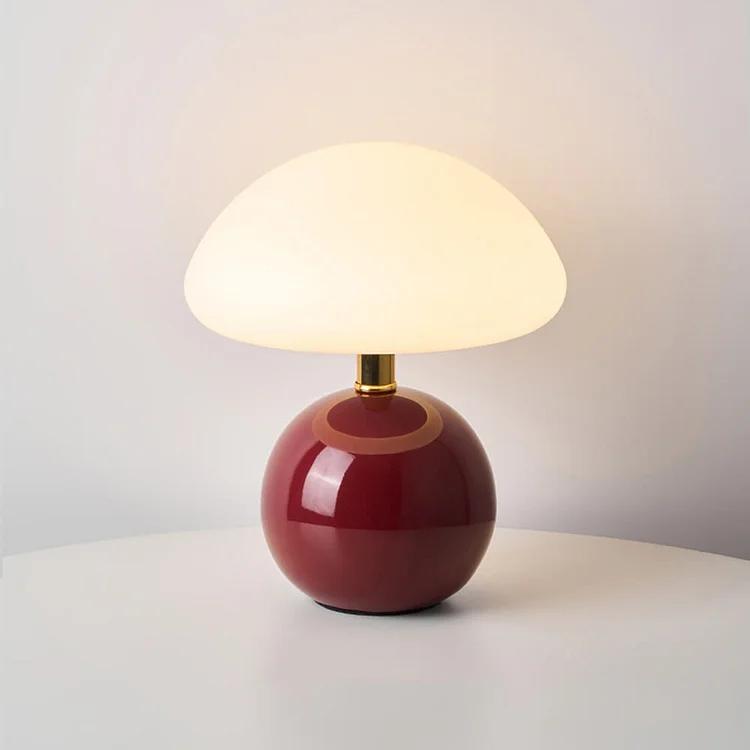 Mushroom Table Lamp French Cream Bauhaus Style Bedside Light - Image 7