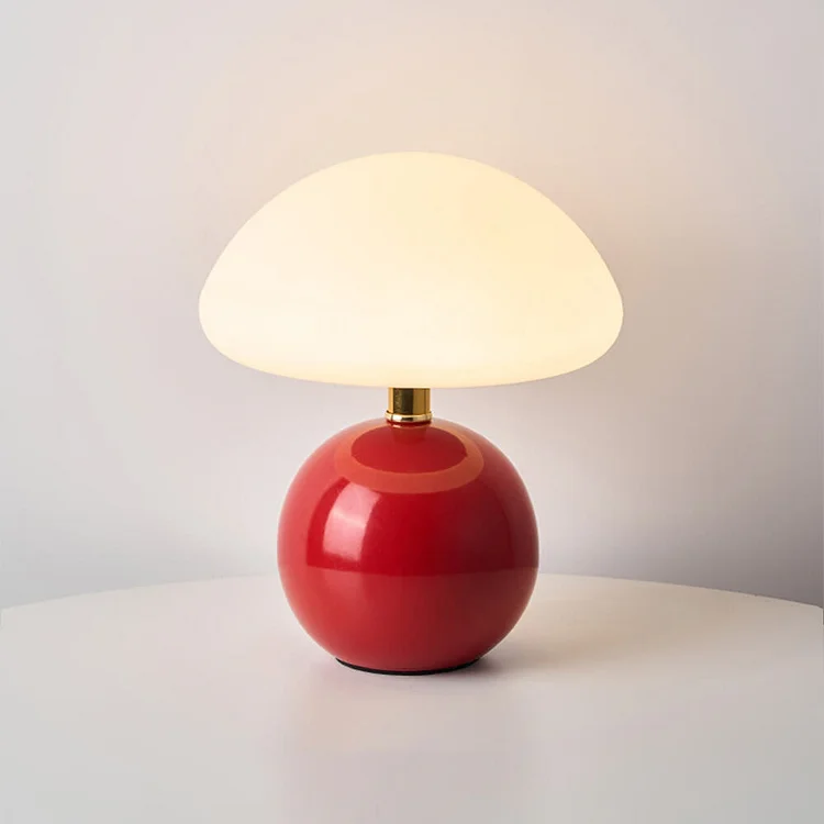 Mushroom Table Lamp French Cream Bauhaus Style Bedside Light - Image 8