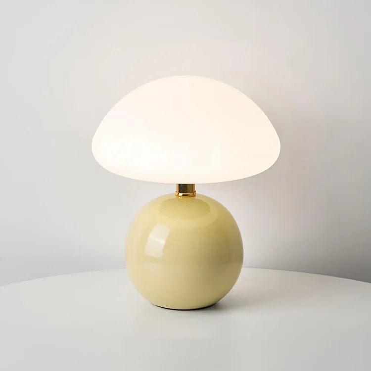 Mushroom Table Lamp French Cream Bauhaus Style Bedside Light - Image 9
