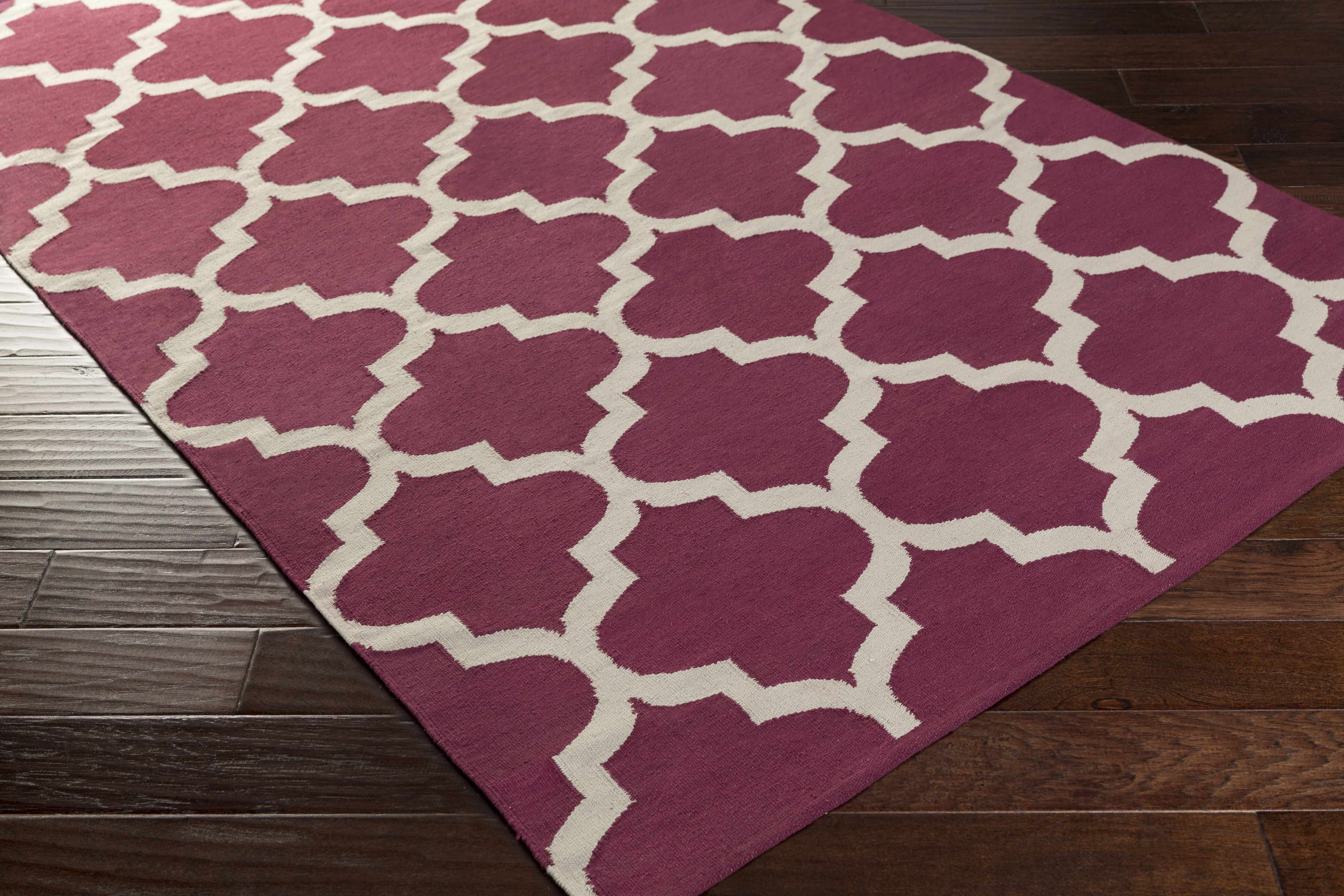 Muskogee Hand Woven Magenta Lattice Rug - Clearance - Image 2