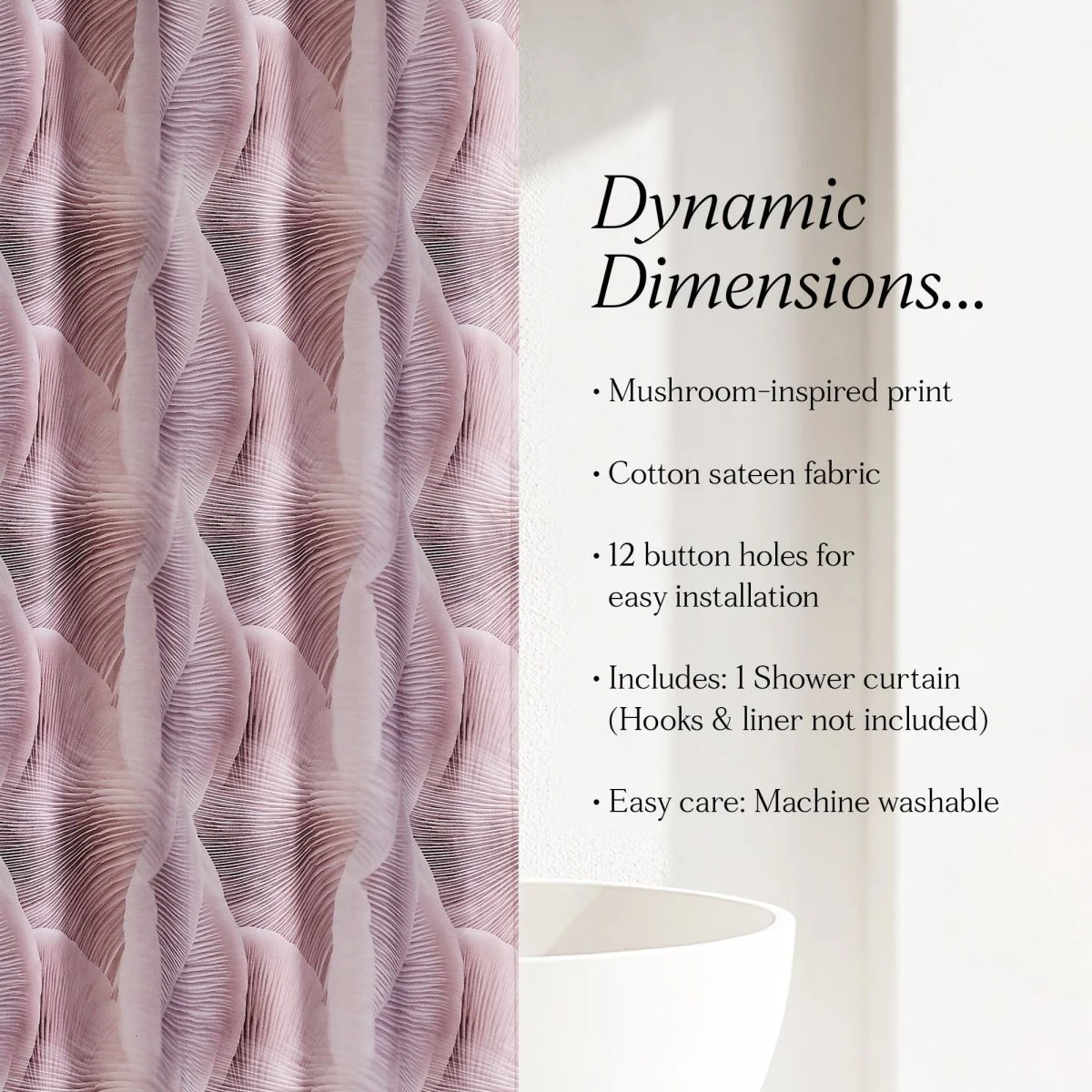 Mycelium Dream Cotton Shower Curtain - Image 5