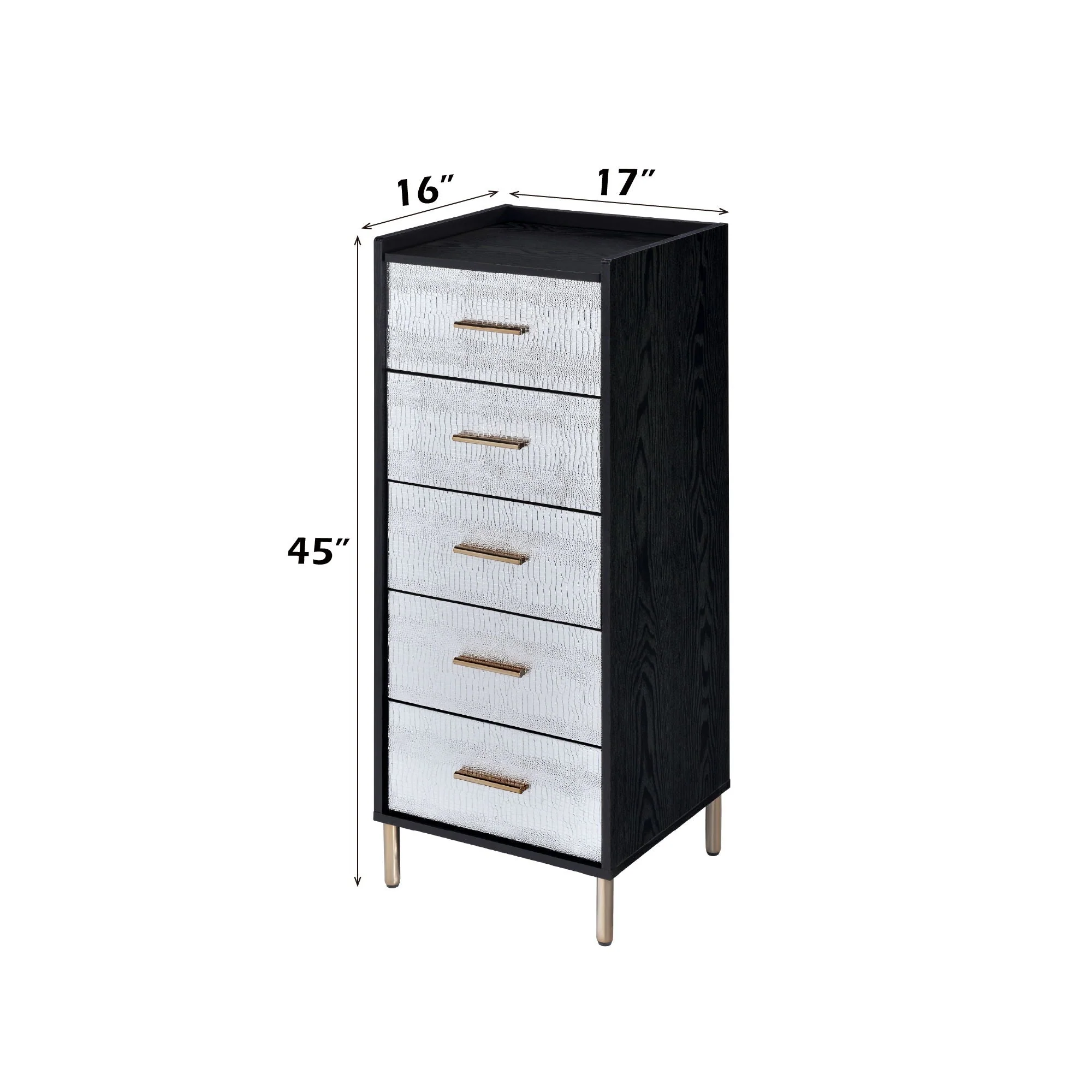 Myles - Jewelry Armoire - Black / Silver / Gold - Image 4