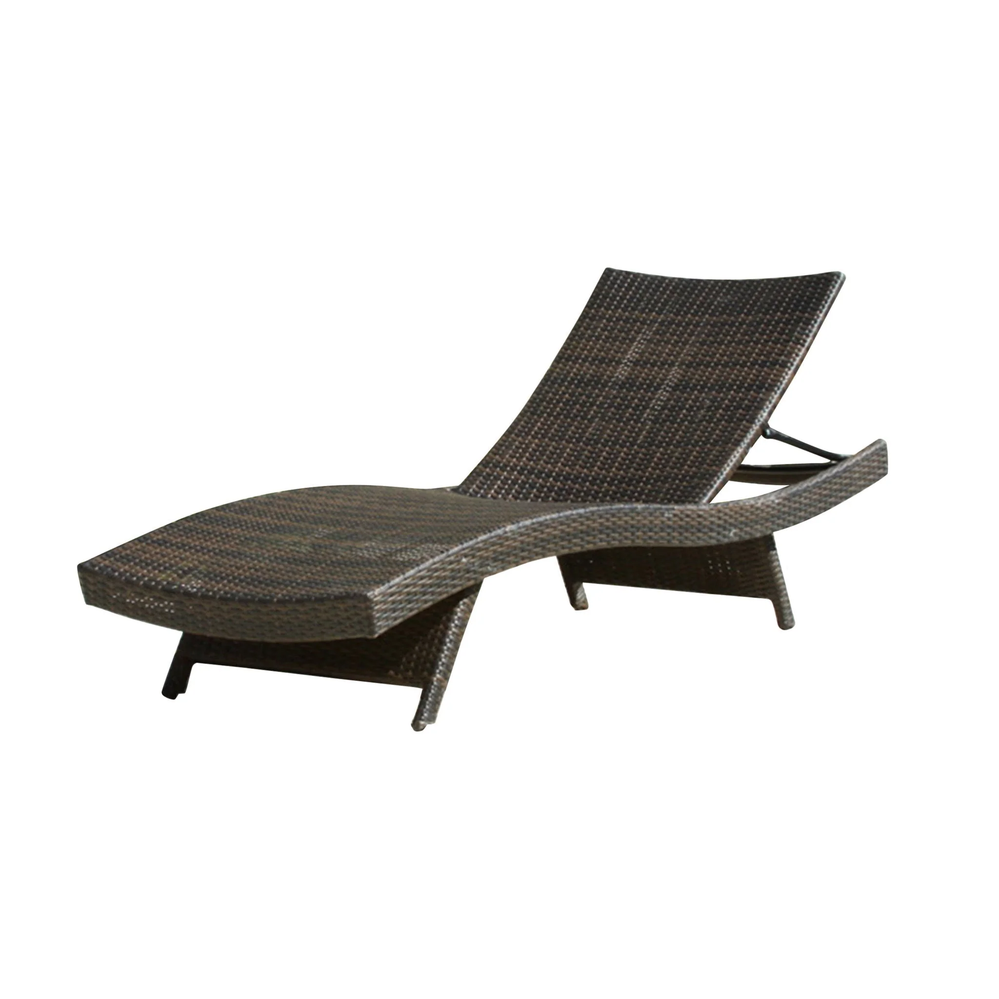 Mysticism Outdoor Chaise Lounge With Adjustable Backrest And Foldable Legs - Brown Multi - Image 2