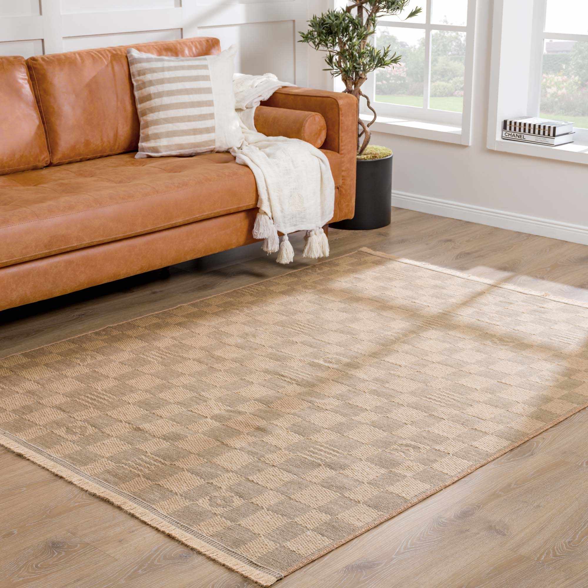 Nairi Checkered Washable Jute Rug - Image 2